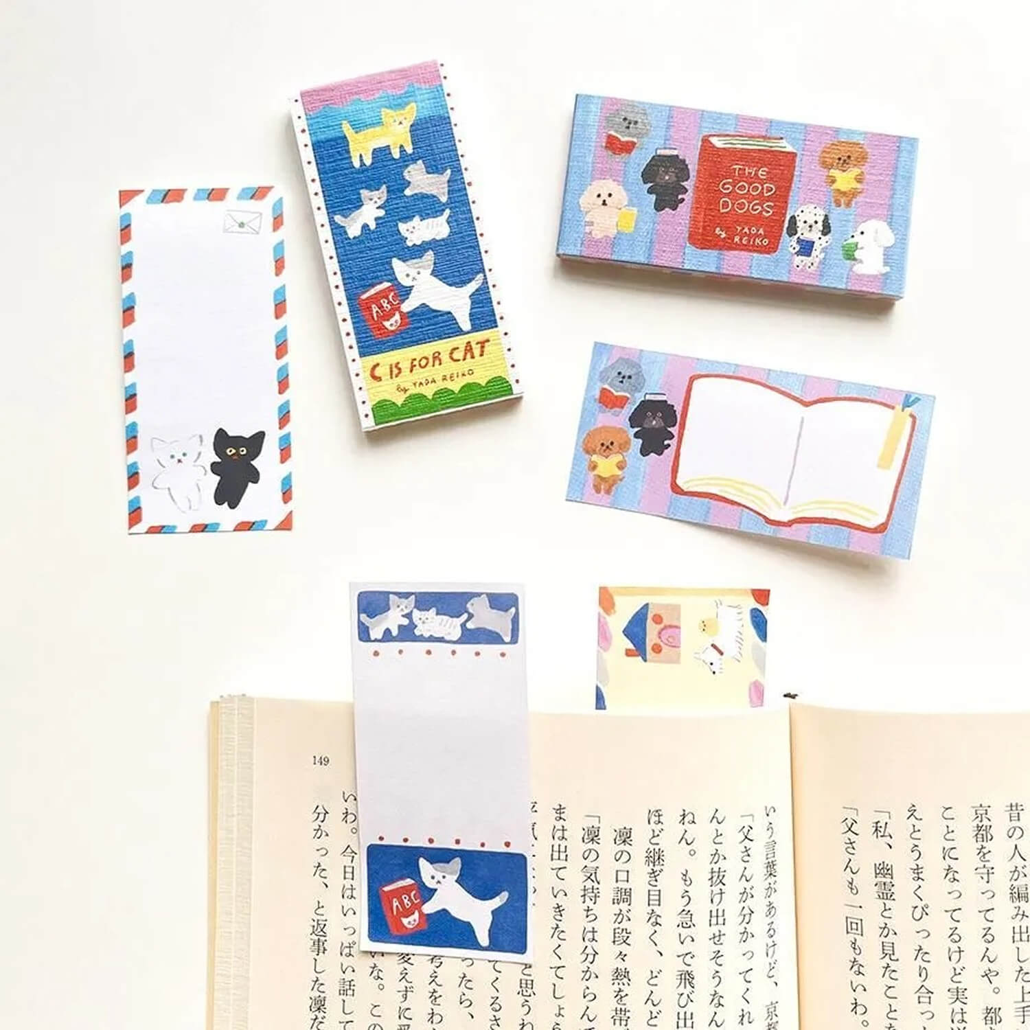 Cozyca Reiko Tada Sticky Note Set – C Is for Cat &amp; The Good Dogs