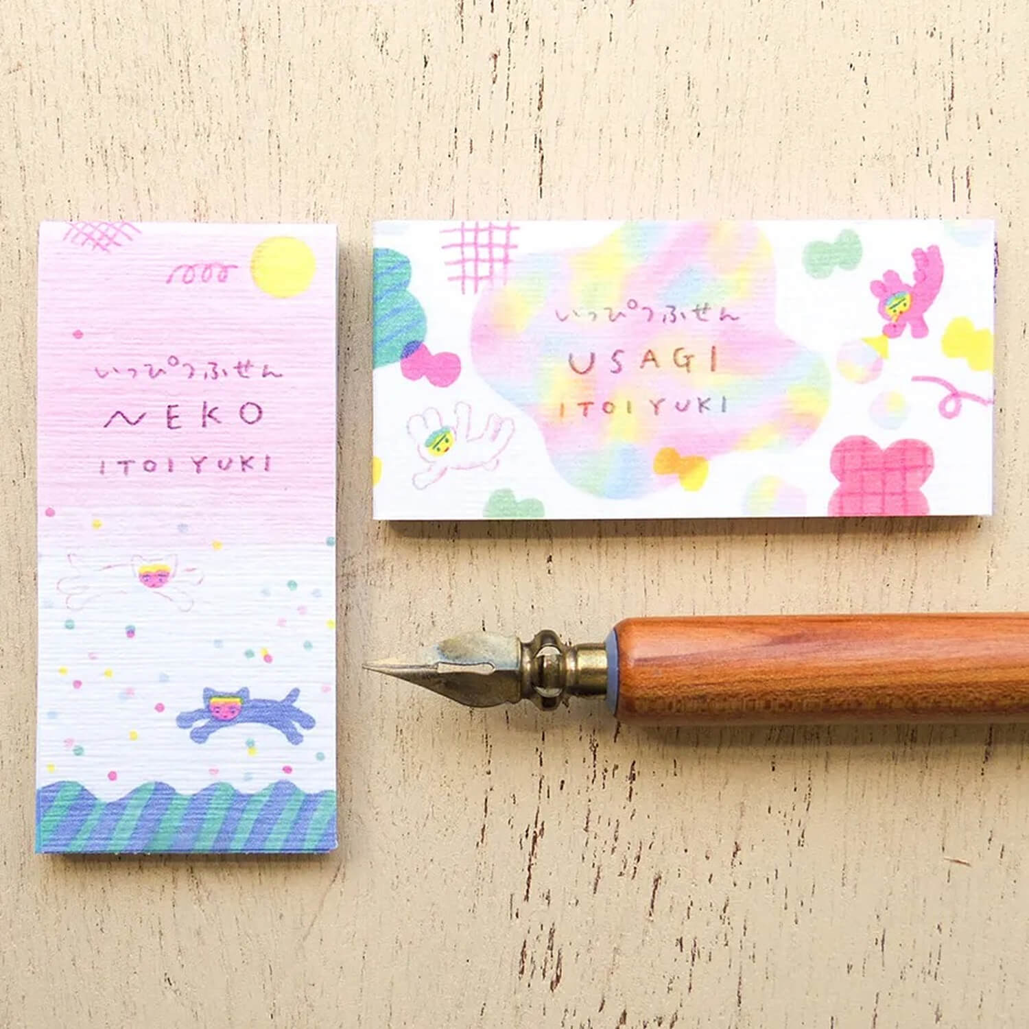 Cozyca Yuki Itoi Sticky Note Set – Rabbit &amp; Cat