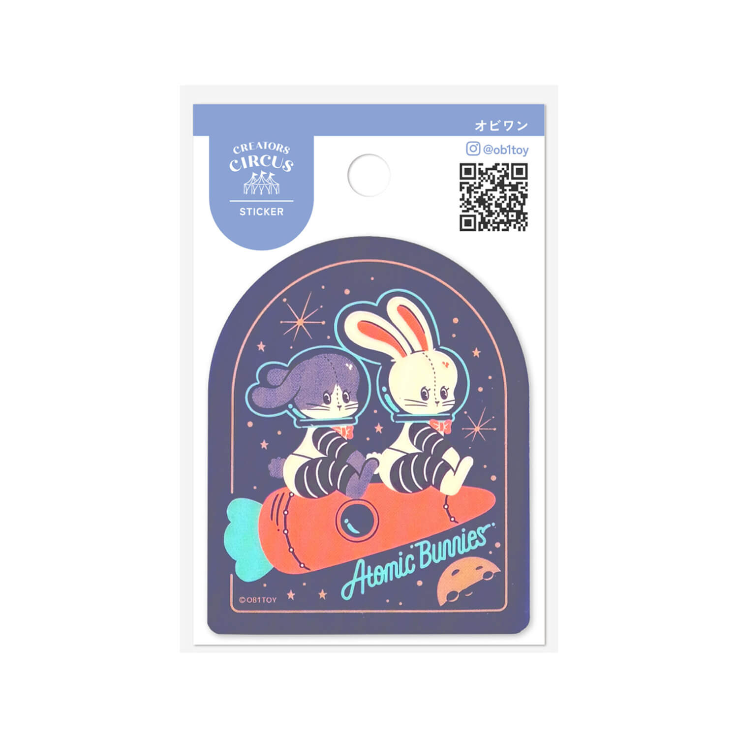Creators Circus x Ob1 Die-cut Sticker – Atomic Bunnies