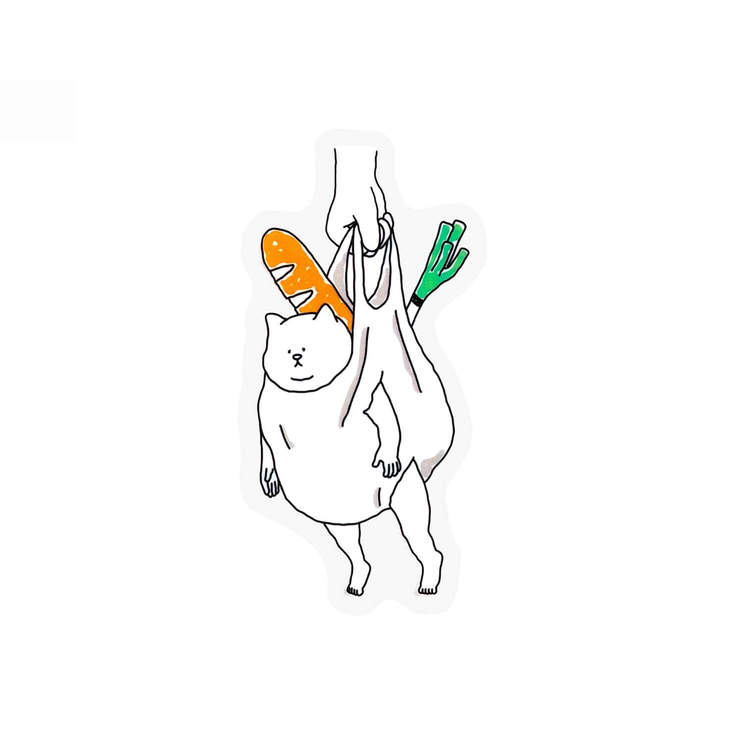 Creators Circus x Yuichi Die-cut Sticker – Shopping Bag Cat