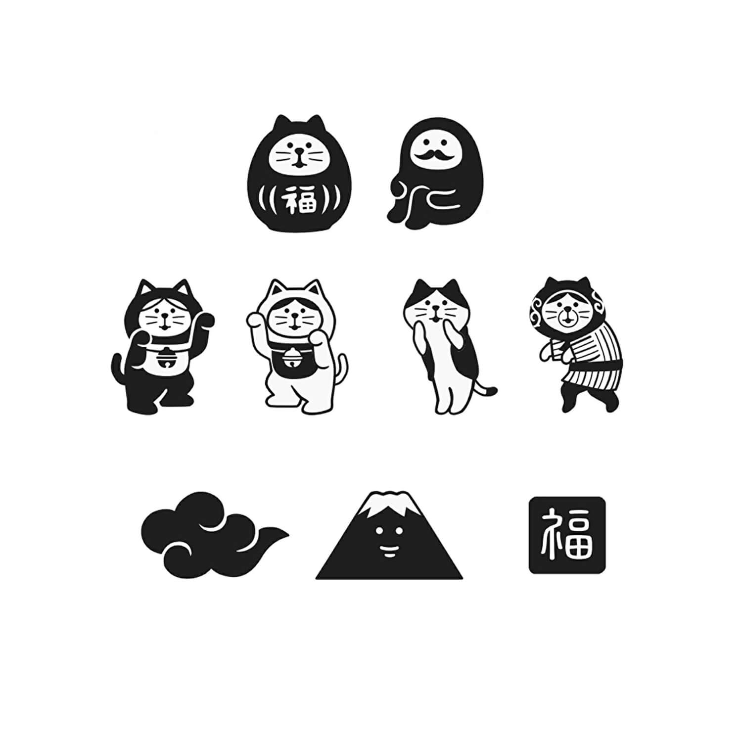 Concombre Fukumono Wooden Stamp Series