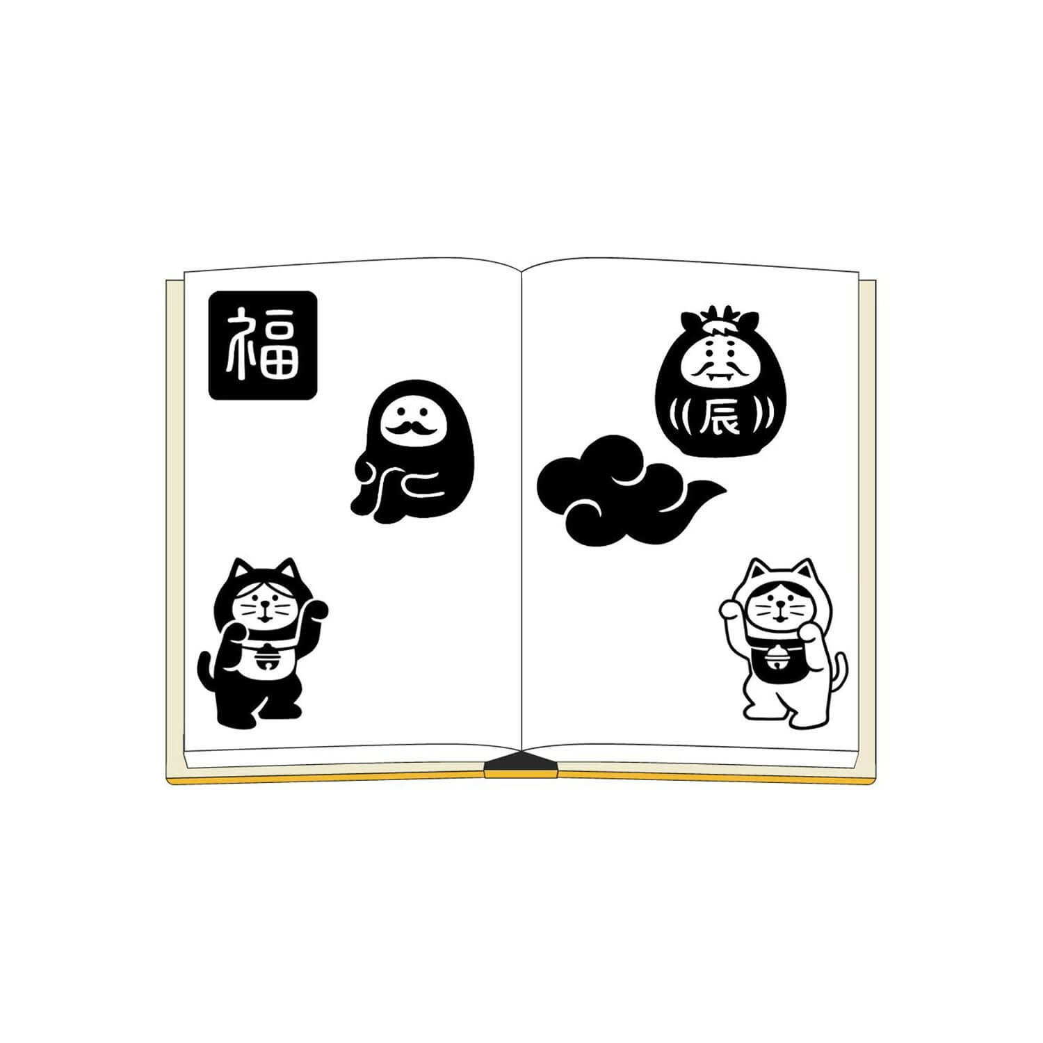 Concombre Fukumono Wooden Stamp Series