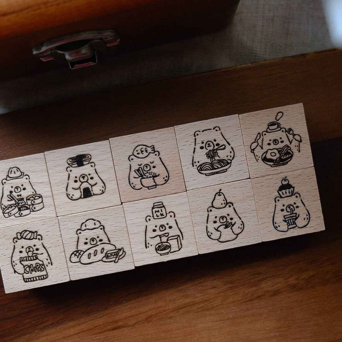 Eileen Tai Studio Rubber Stamps - Foodie Bears