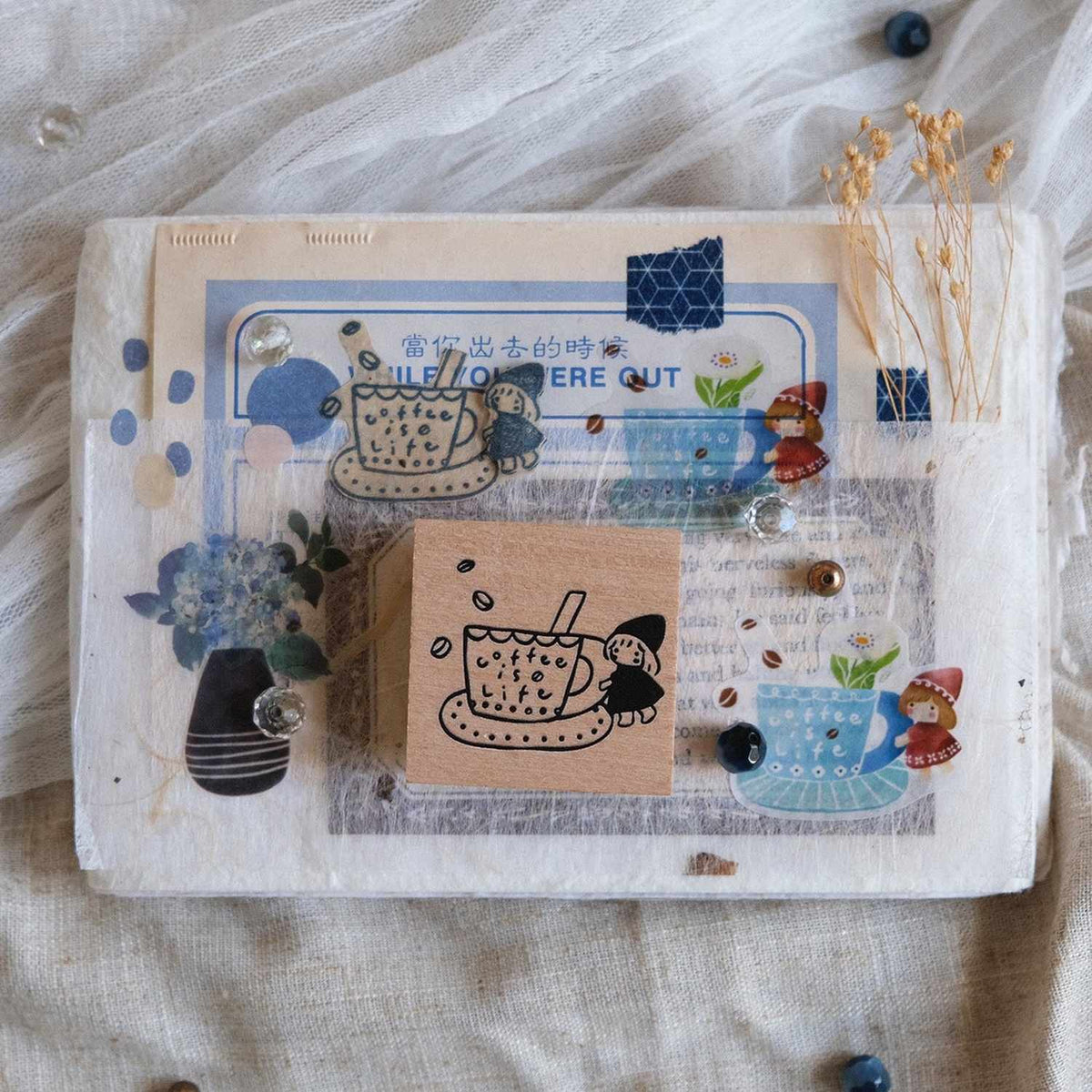 Eileen Tai Studio Rubber Stamps - Simple Happiness - Coffee is life