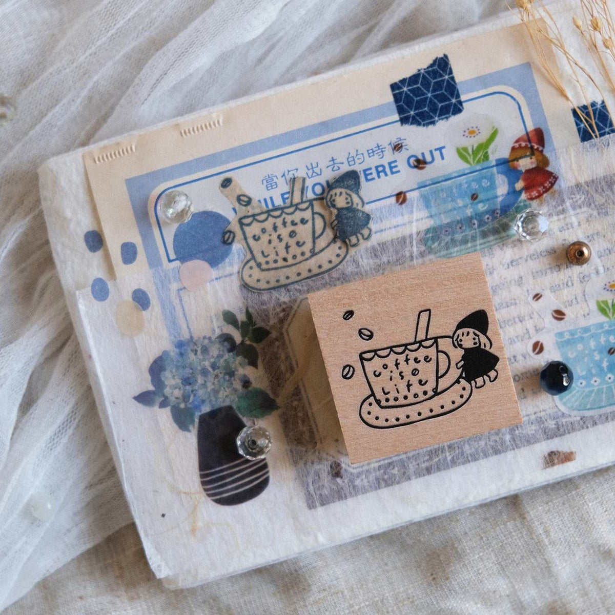 Eileen Tai Studio Rubber Stamps - Simple Happiness - Coffee is life