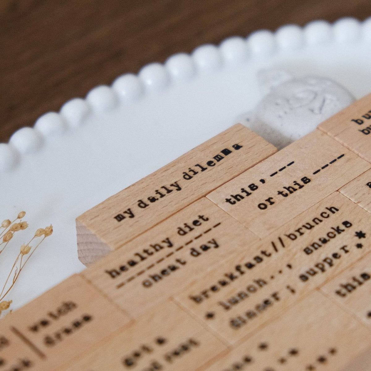 Eileen Tai Studio Rubber Stamps - Typewriter Phrases: My Daily Dilemma
