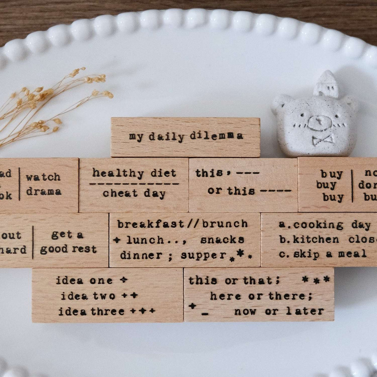 Eileen Tai Studio Rubber Stamps - Typewriter Phrases: My Daily Dilemma