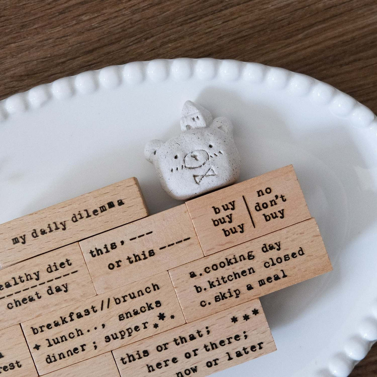 Eileen Tai Studio Rubber Stamps - Typewriter Phrases: My Daily Dilemma