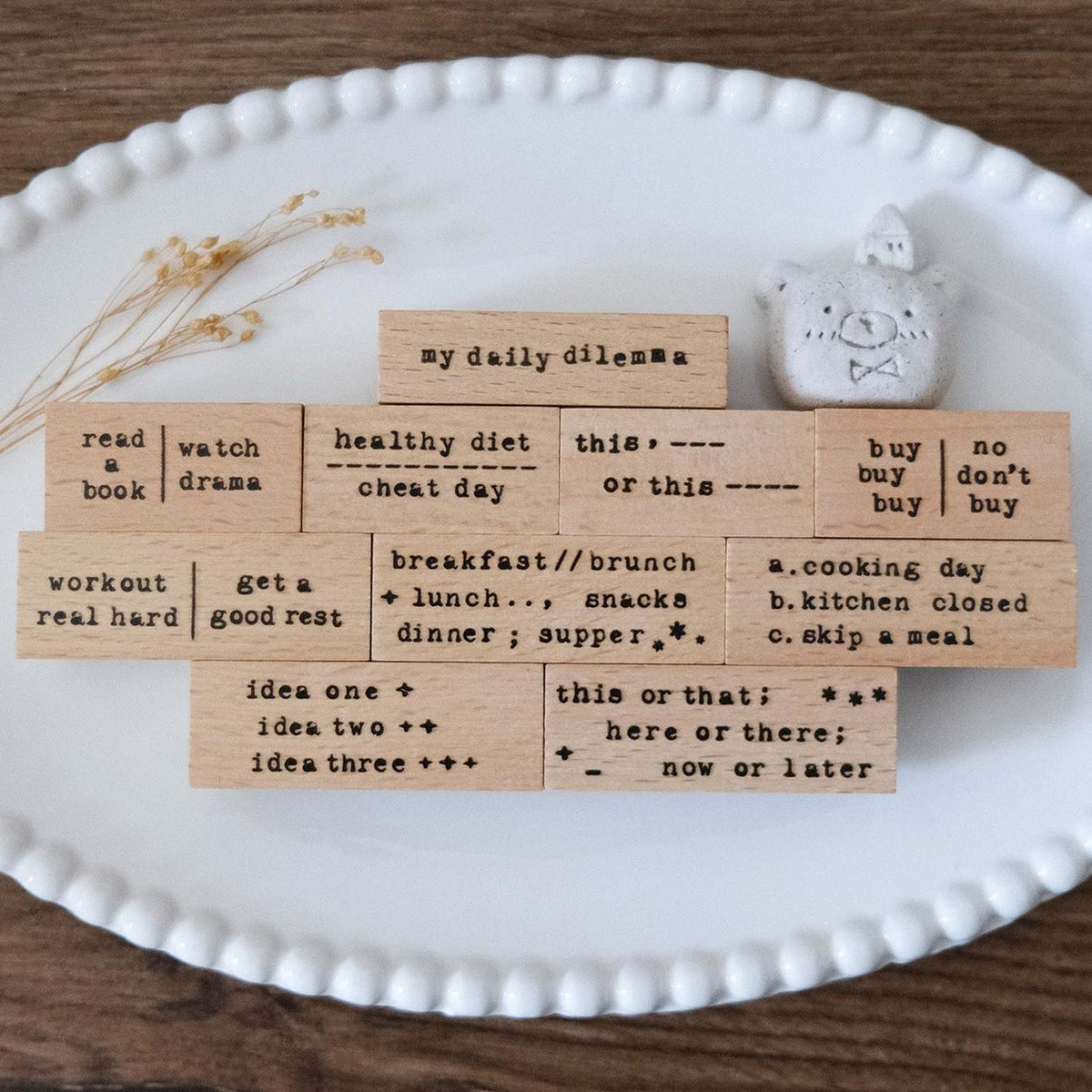 Eileen Tai Studio Rubber Stamps - Typewriter Phrases: My Daily Dilemma