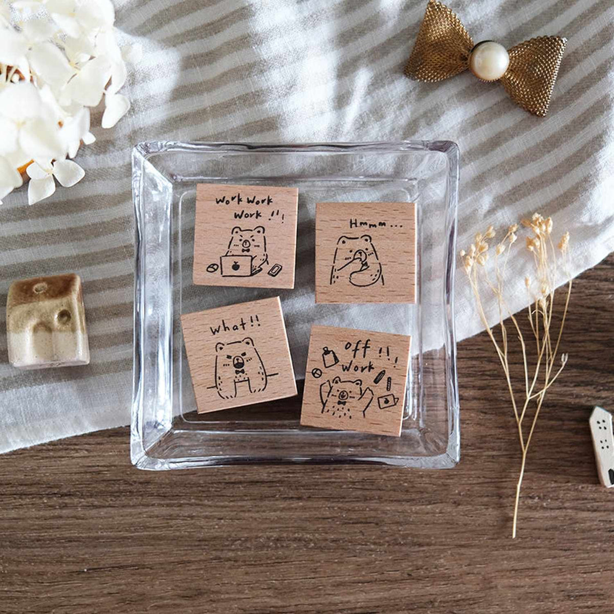 Eileen Tai Studio Rubber Stamps Set - Beary Ordinary Days 01