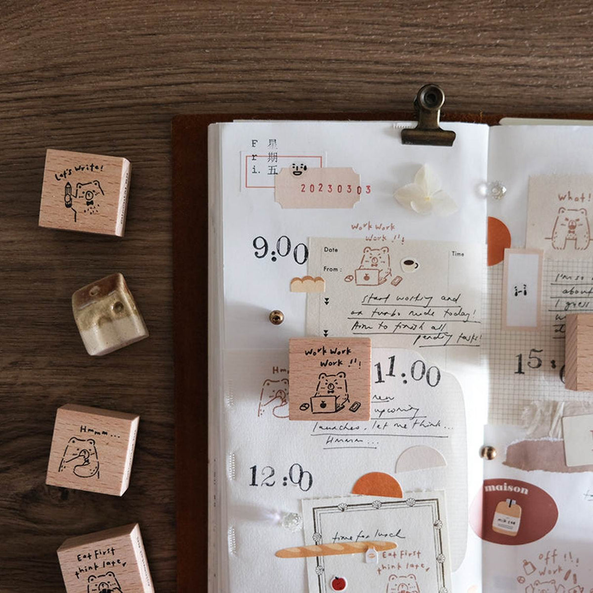 Eileen Tai Studio Rubber Stamps Set - Beary Ordinary Days 01