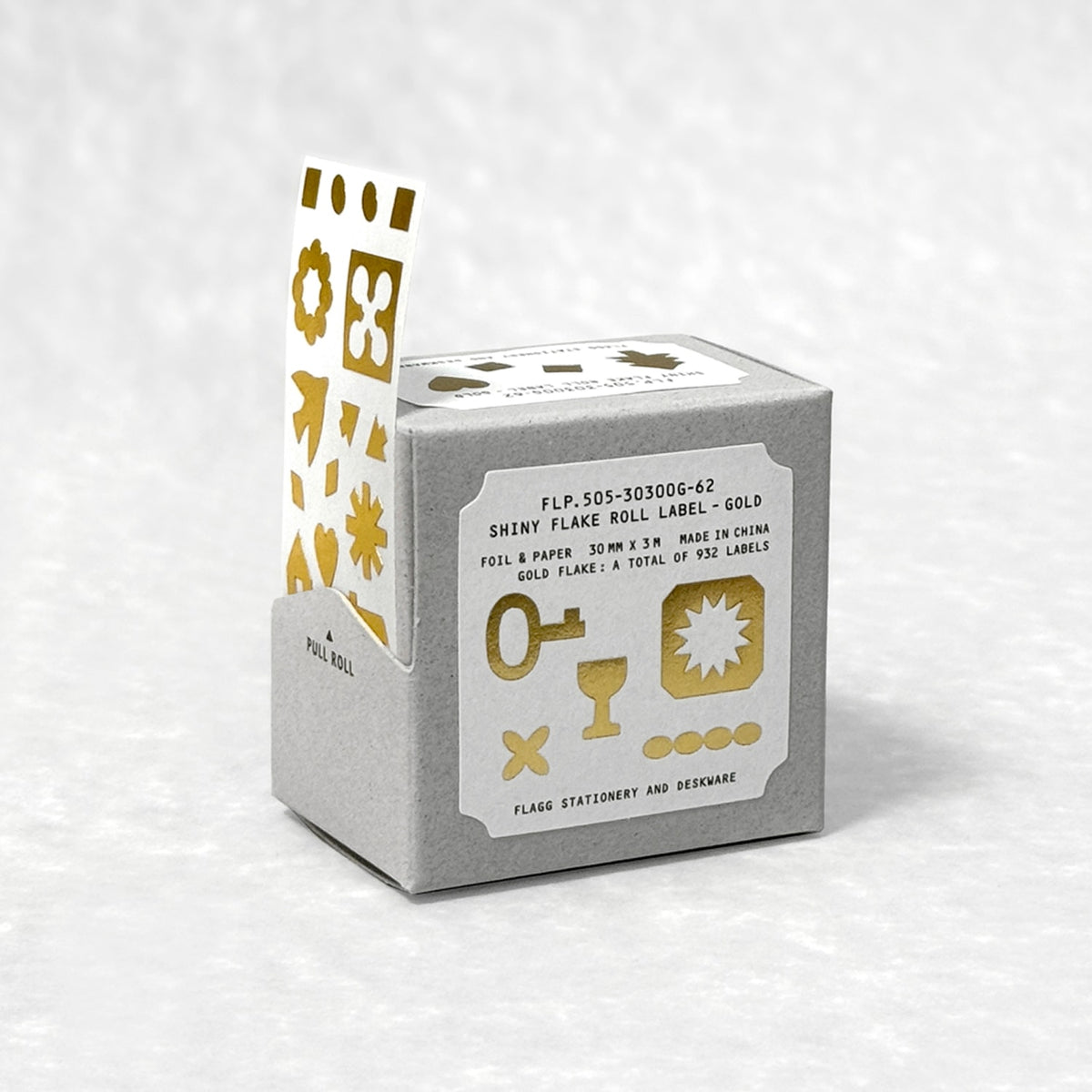 Flagg Shiny Flake Roll Label – Gold