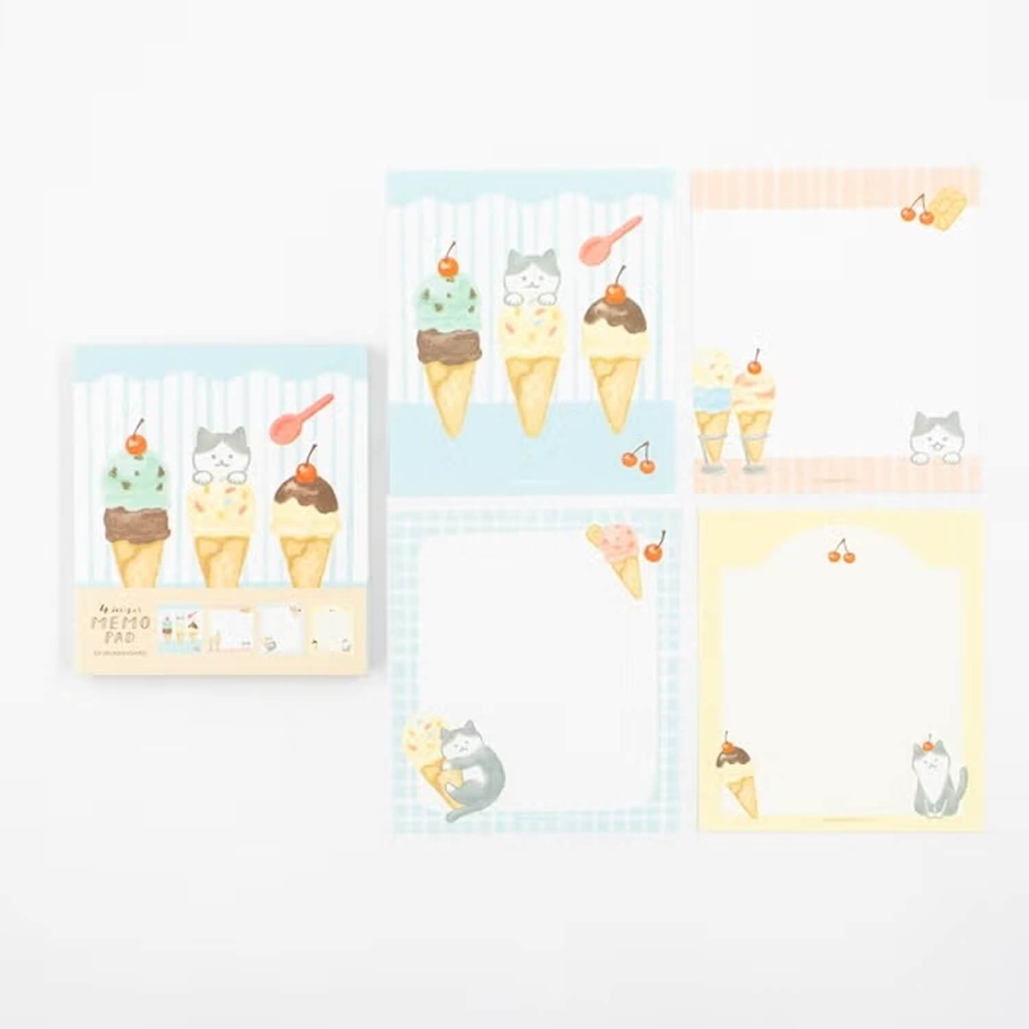 Furukawa Shiko Memo Pad - Cat and Ice Cream