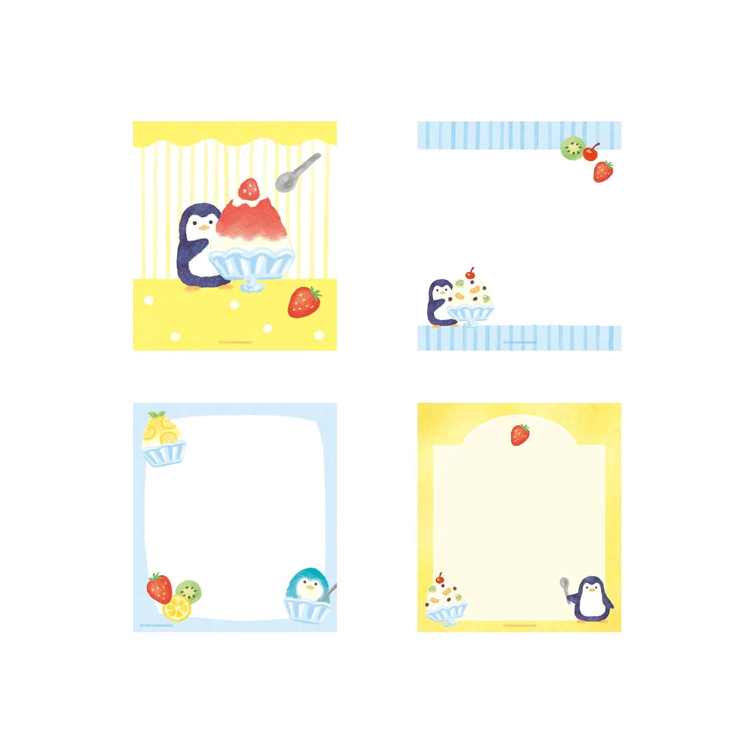 Furukawa Shiko Memo Pad - Penguin and Shaved Ice