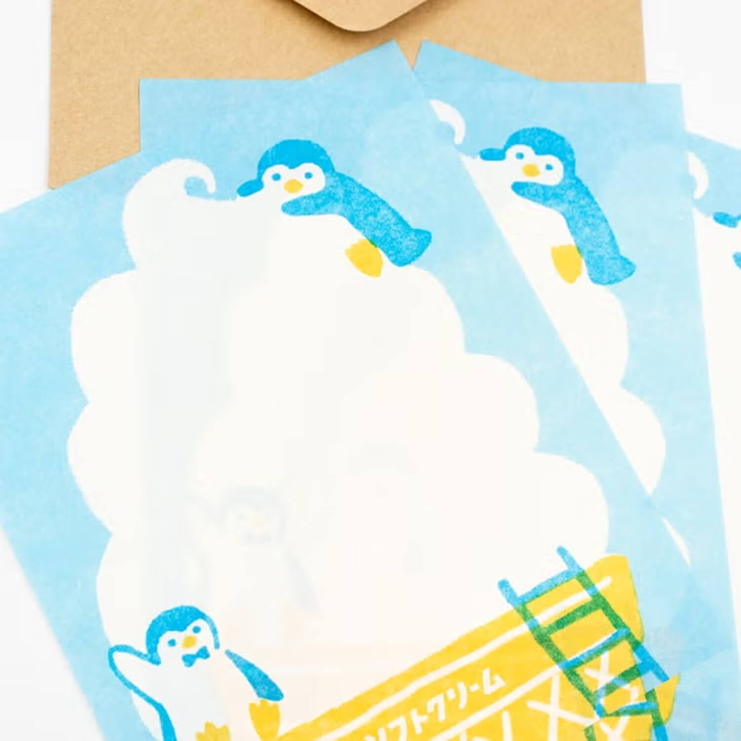 Furukawa Shiko Nagomi Washi Letter Set - Soft Serve and Penguin