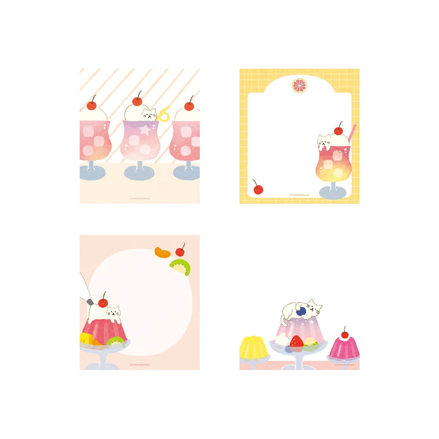 Furukawa Shiko Sweets Animal Workshop Memo Pad - Soda Kitty