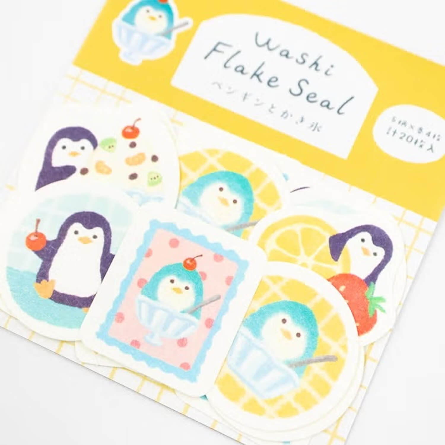 (Limited) Furukawa Shiko Washi Flake Stickers - Penguin and Shaved Ice