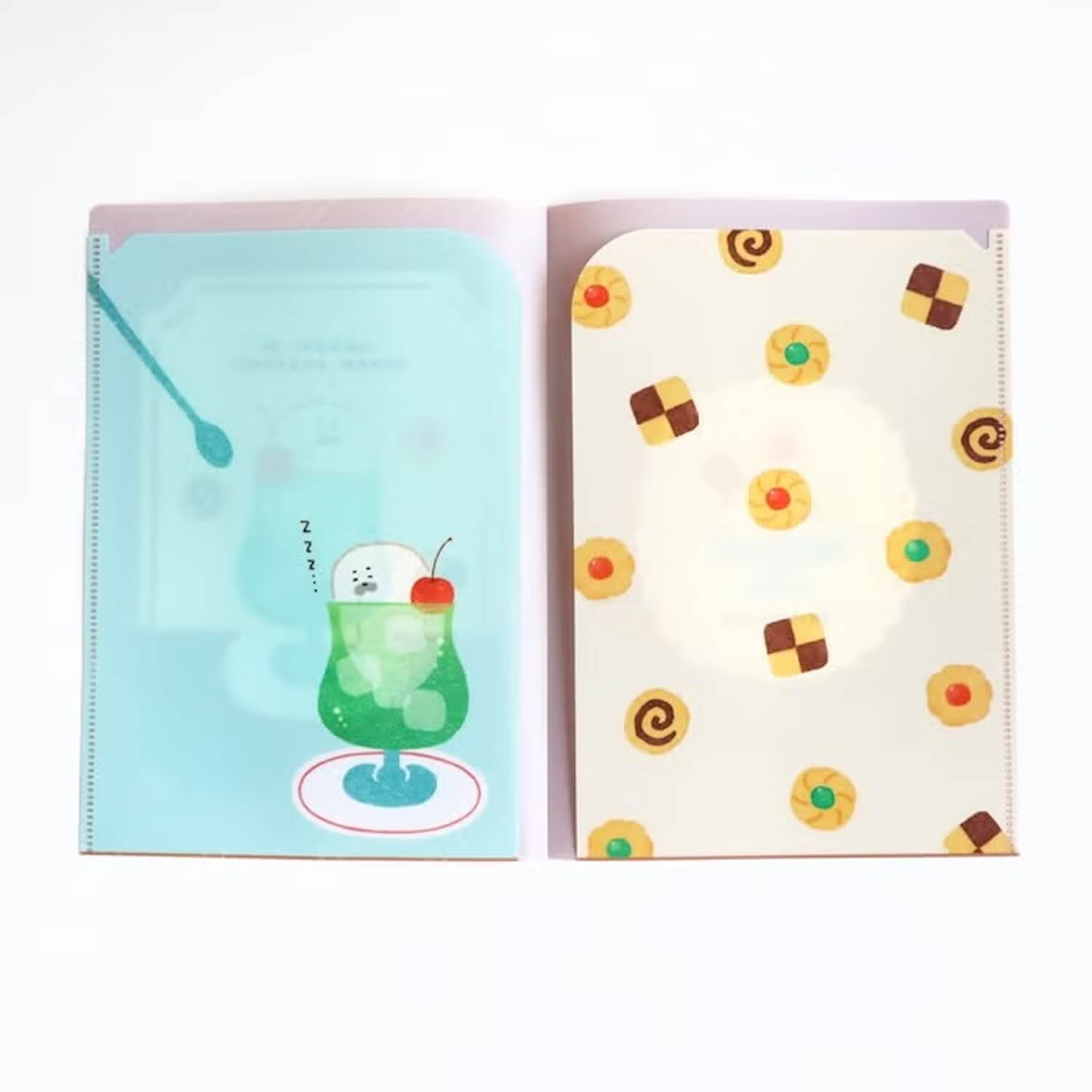 Furukawashiko A5 Two-Pocket Clear Folder – Cream Seal