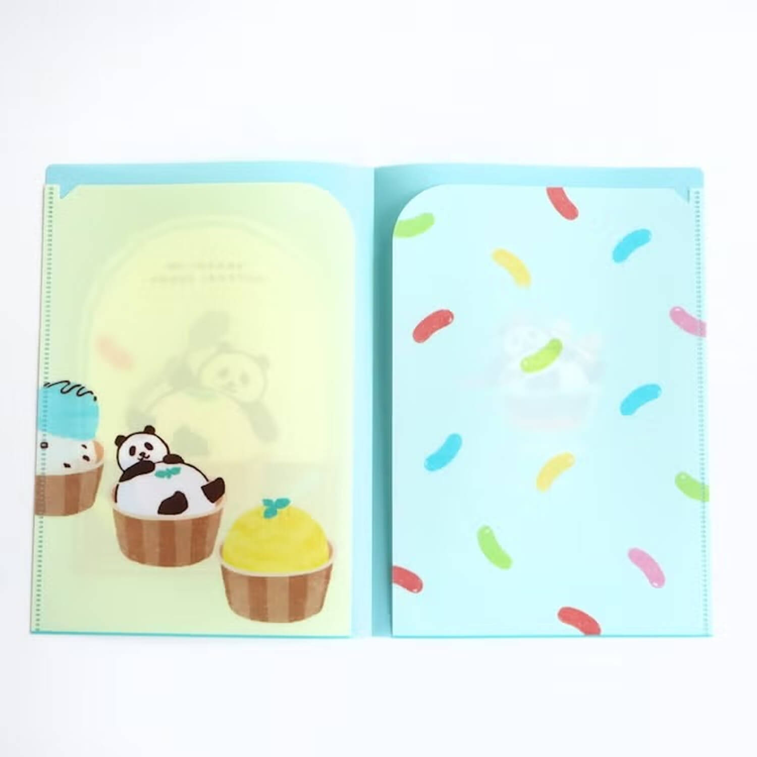 Furukawashiko A5 Two-Pocket Clear Folder – Relaxing Panda