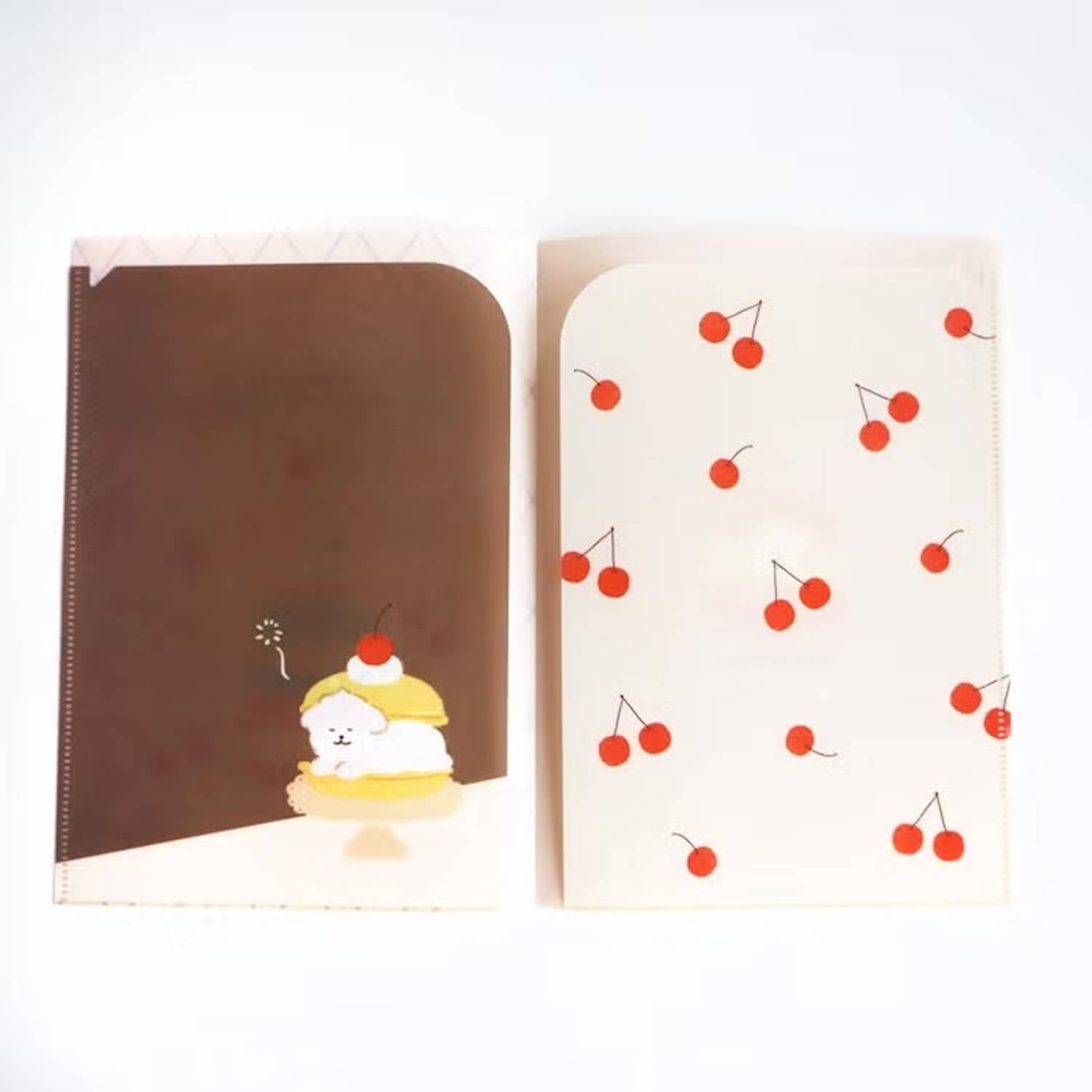 Furukawashiko A5 Two-Pocket Clear Folder – Sandwiched Dog