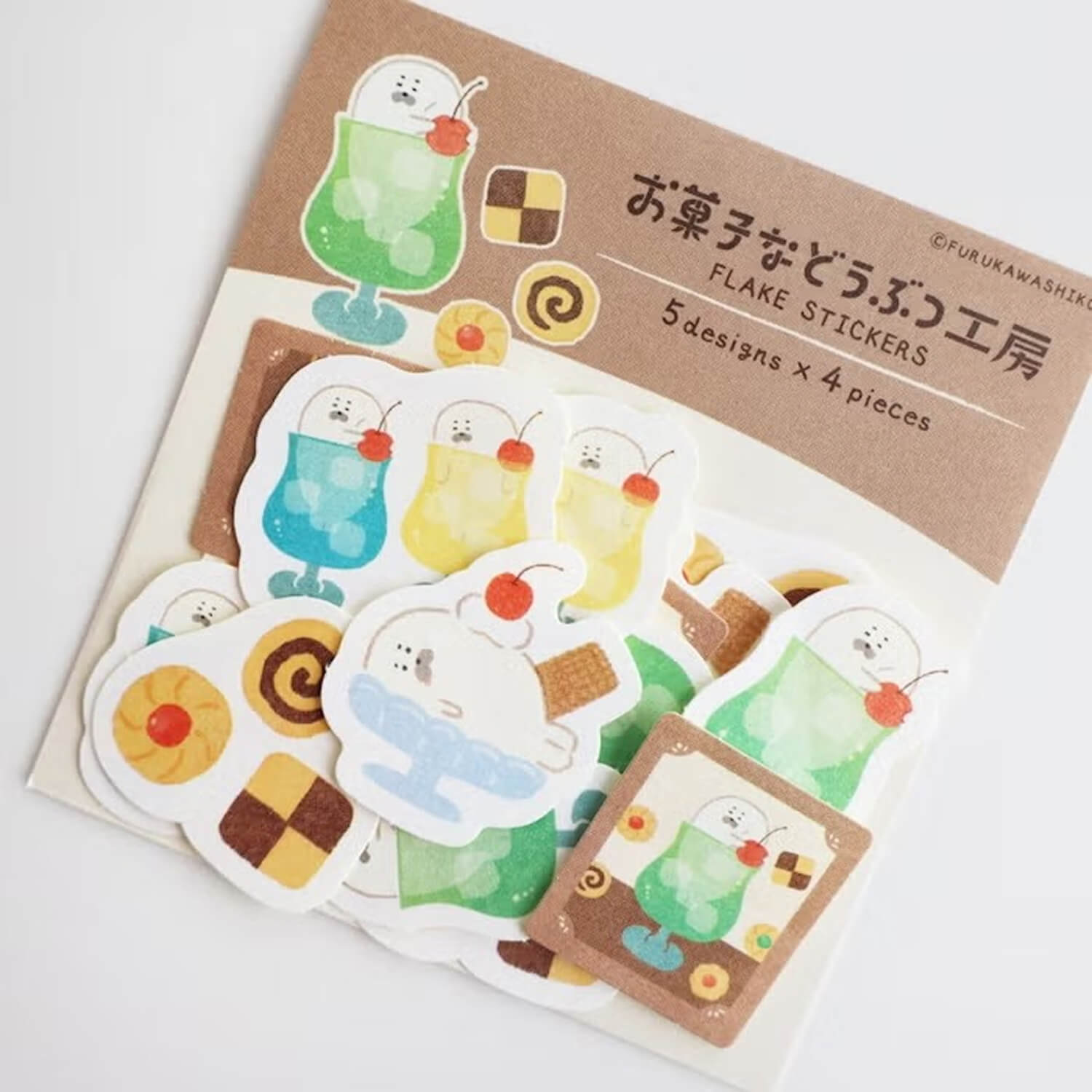 Furukawashiko Washi Flake Stickers – Cream Seal