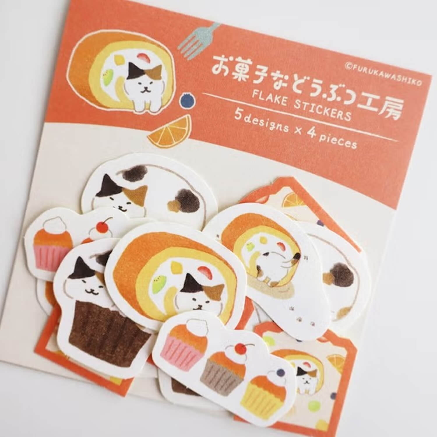 Furukawashiko Washi Flake Stickers – Peeking Cat