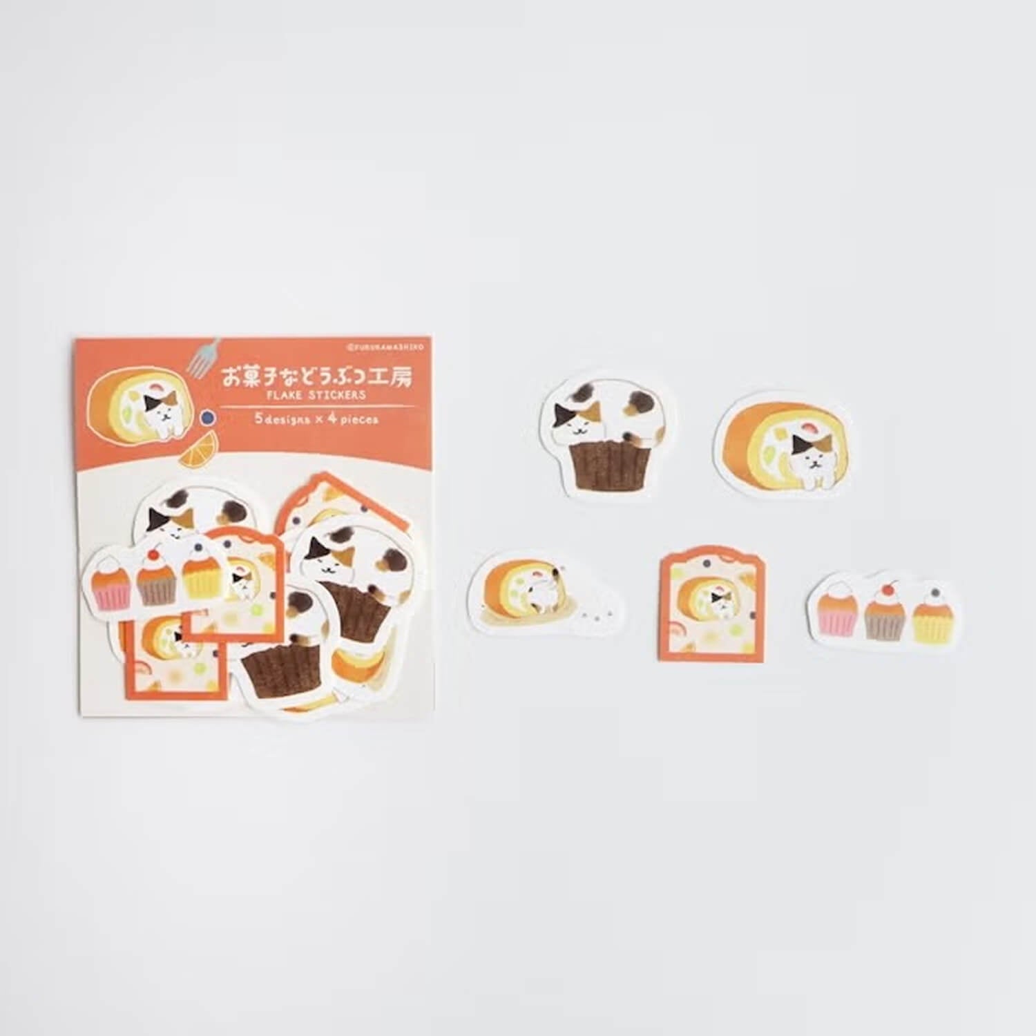 Furukawashiko Washi Flake Stickers – Peeking Cat