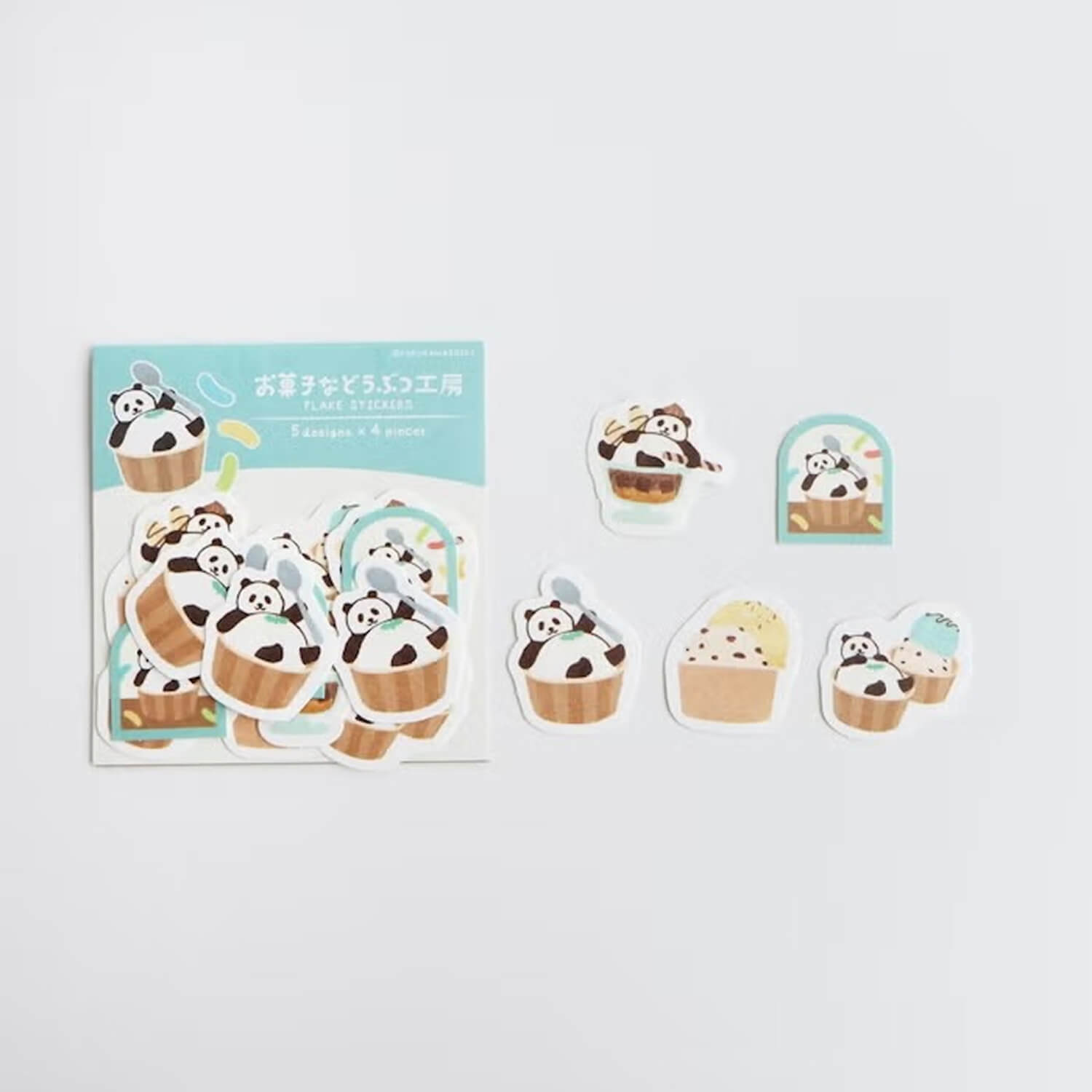 Furukawashiko Washi Flake Stickers – Relaxing Panda