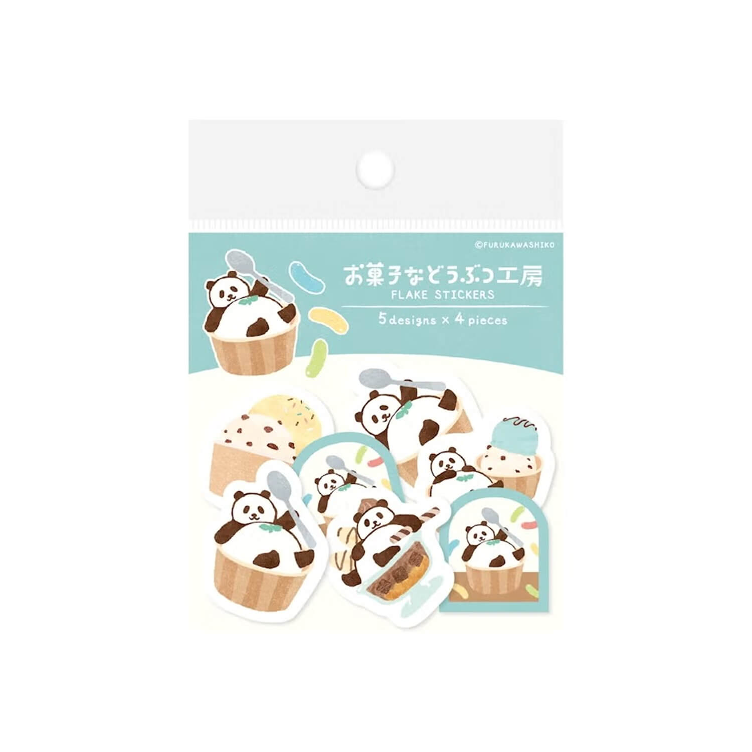 Furukawashiko Washi Flake Stickers – Relaxing Panda