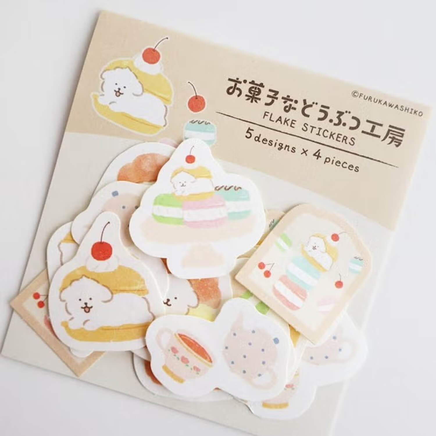 Furukawashiko Washi Flake Stickers – Sandwiched Dog