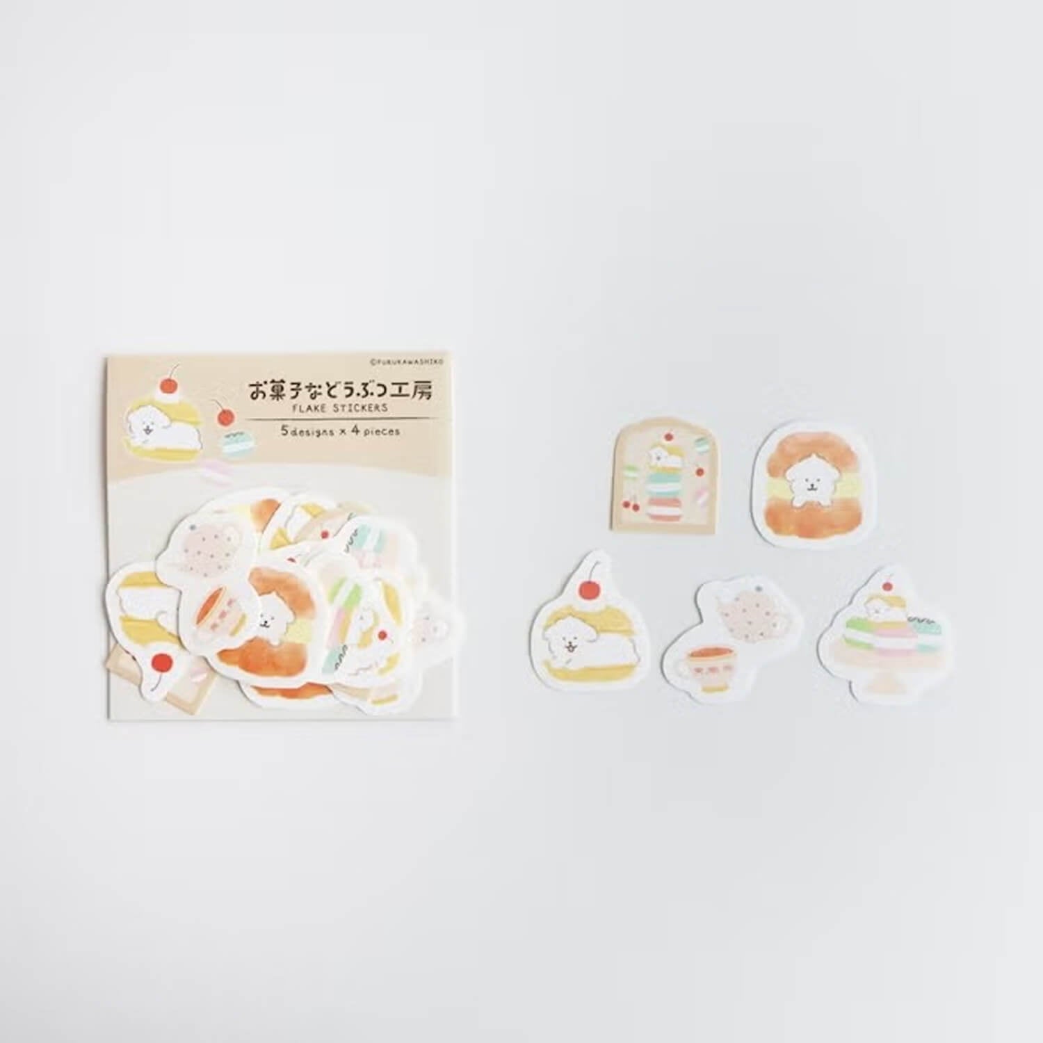 Furukawashiko Washi Flake Stickers – Sandwiched Dog