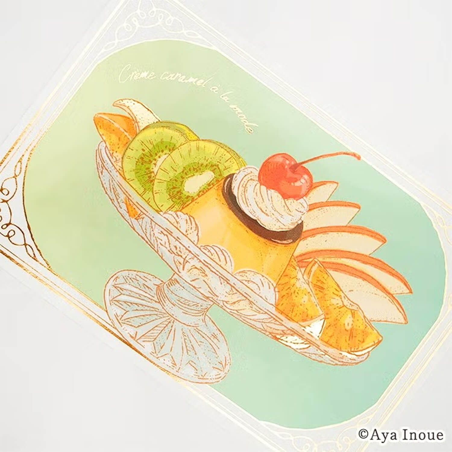 Furukawashiko × Aya Inoue Foil Postcard – Pudding à la Mode