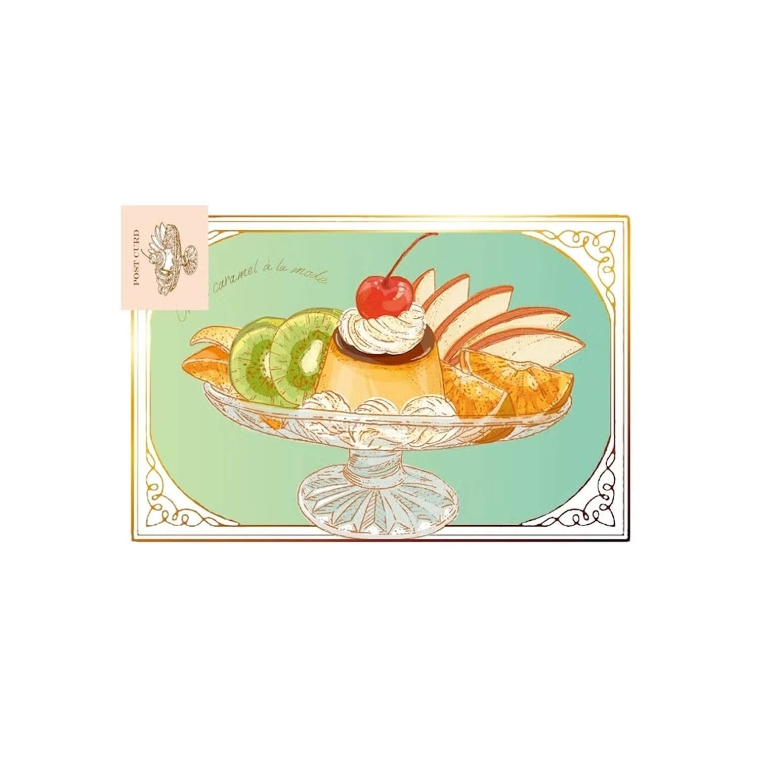 Furukawashiko × Aya Inoue Foil Postcard – Pudding à la Mode