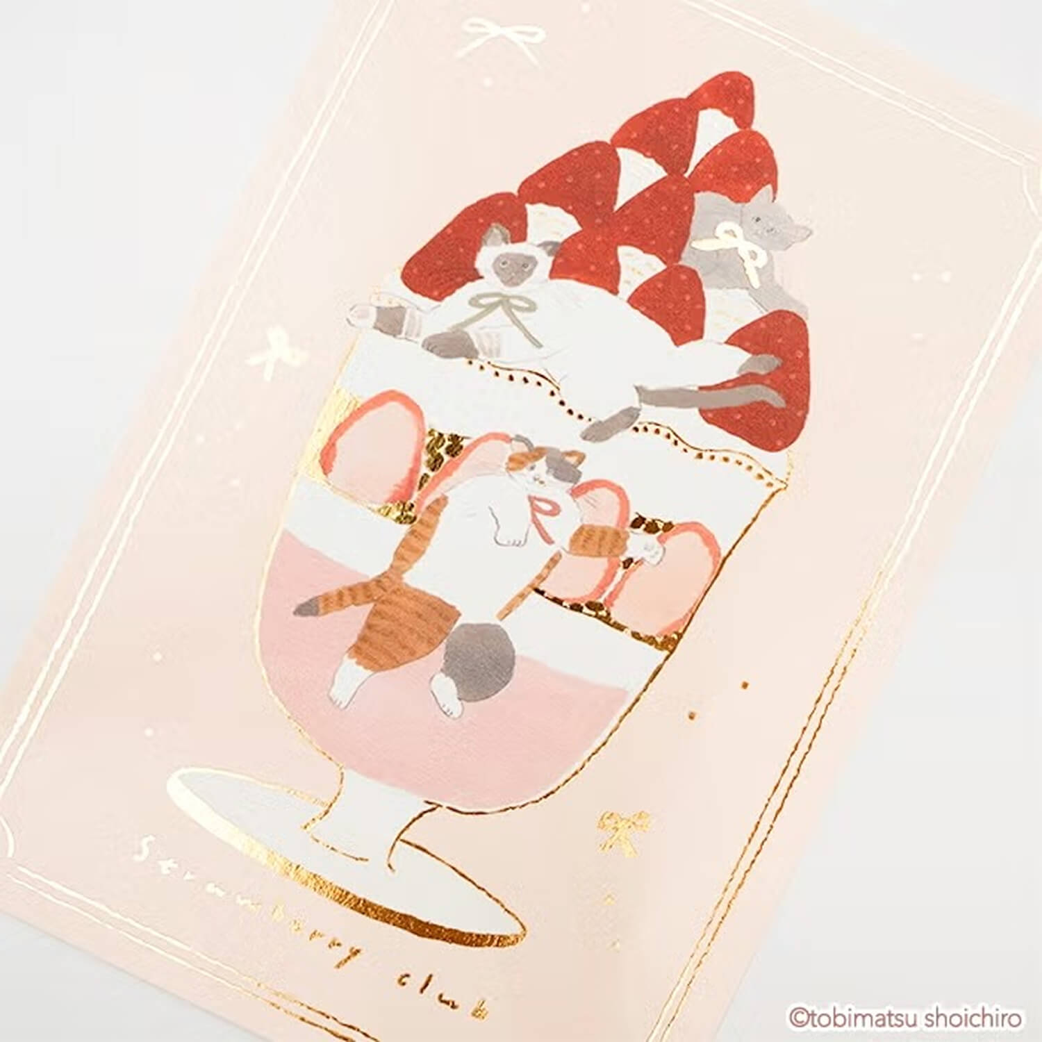 Furukawashiko × Shouichirou Tobimatsu Foil Postcard – Strawberry Parfait