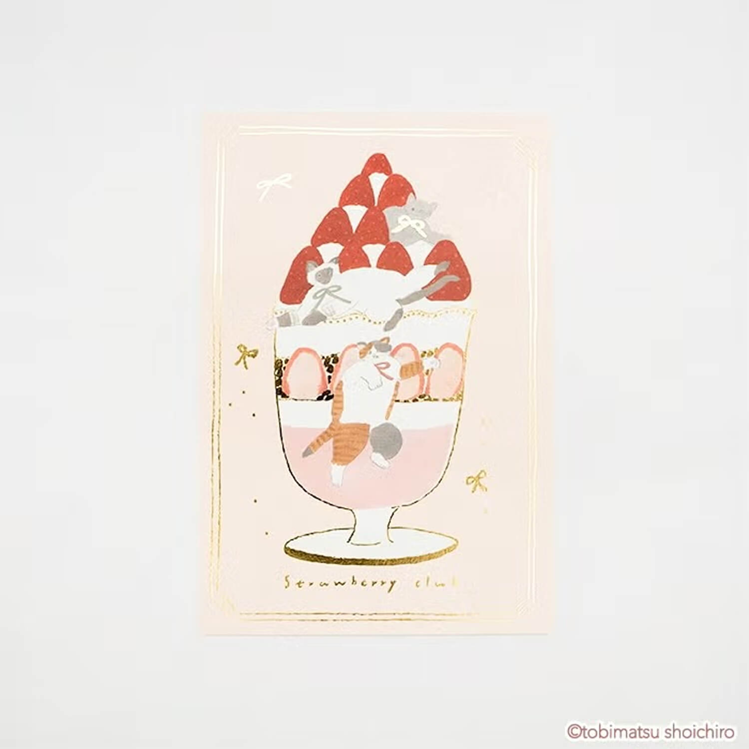 Furukawashiko × Shouichirou Tobimatsu Foil Postcard – Strawberry Parfait