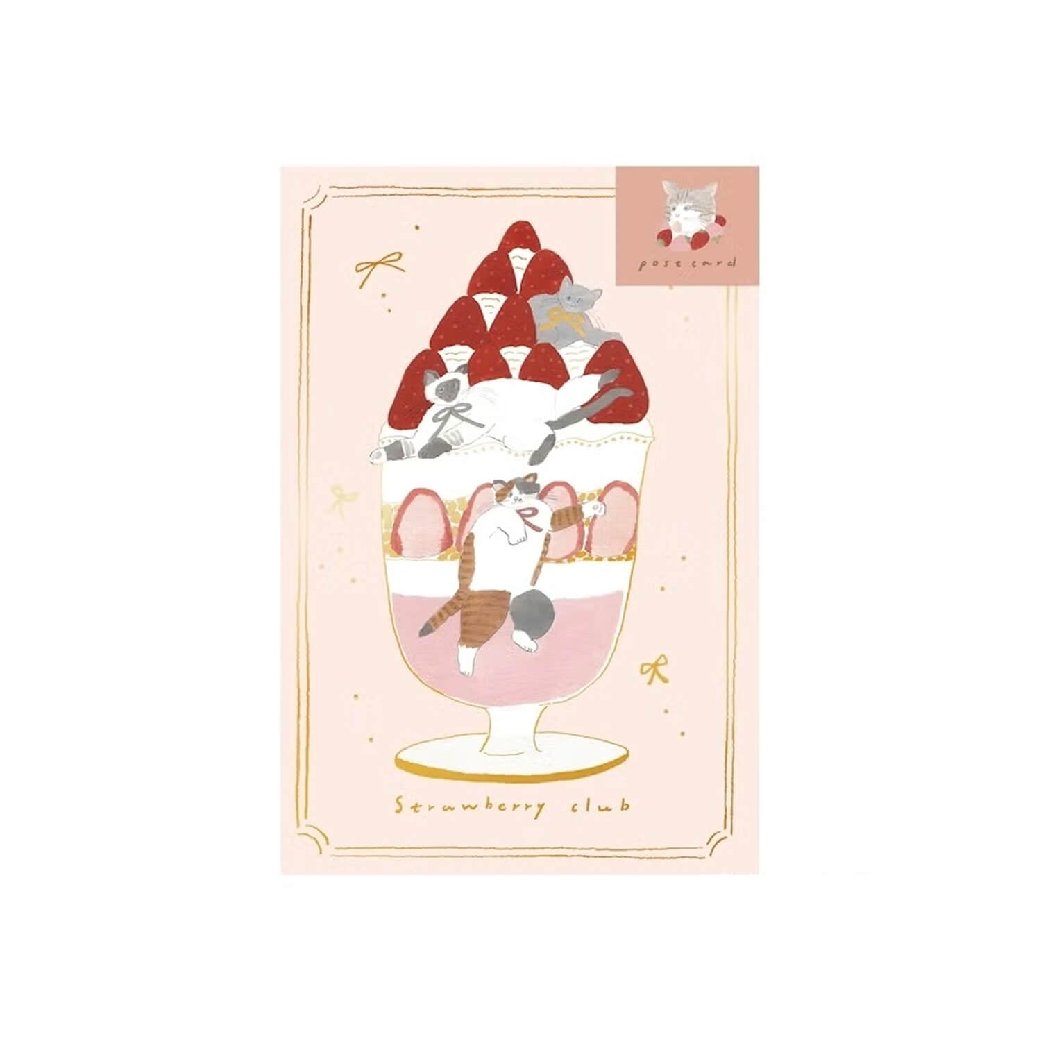 Furukawashiko × Shouichirou Tobimatsu Foil Postcard – Strawberry Parfait