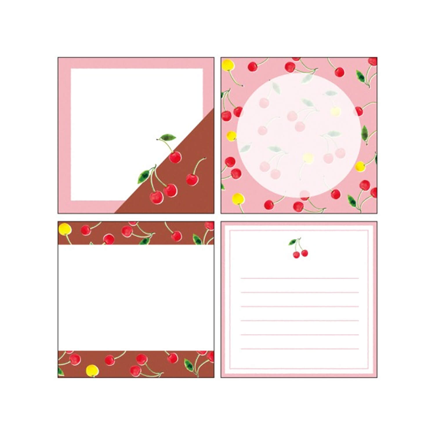 Green Flash Colorfruits Square Memo Pad - Cherry