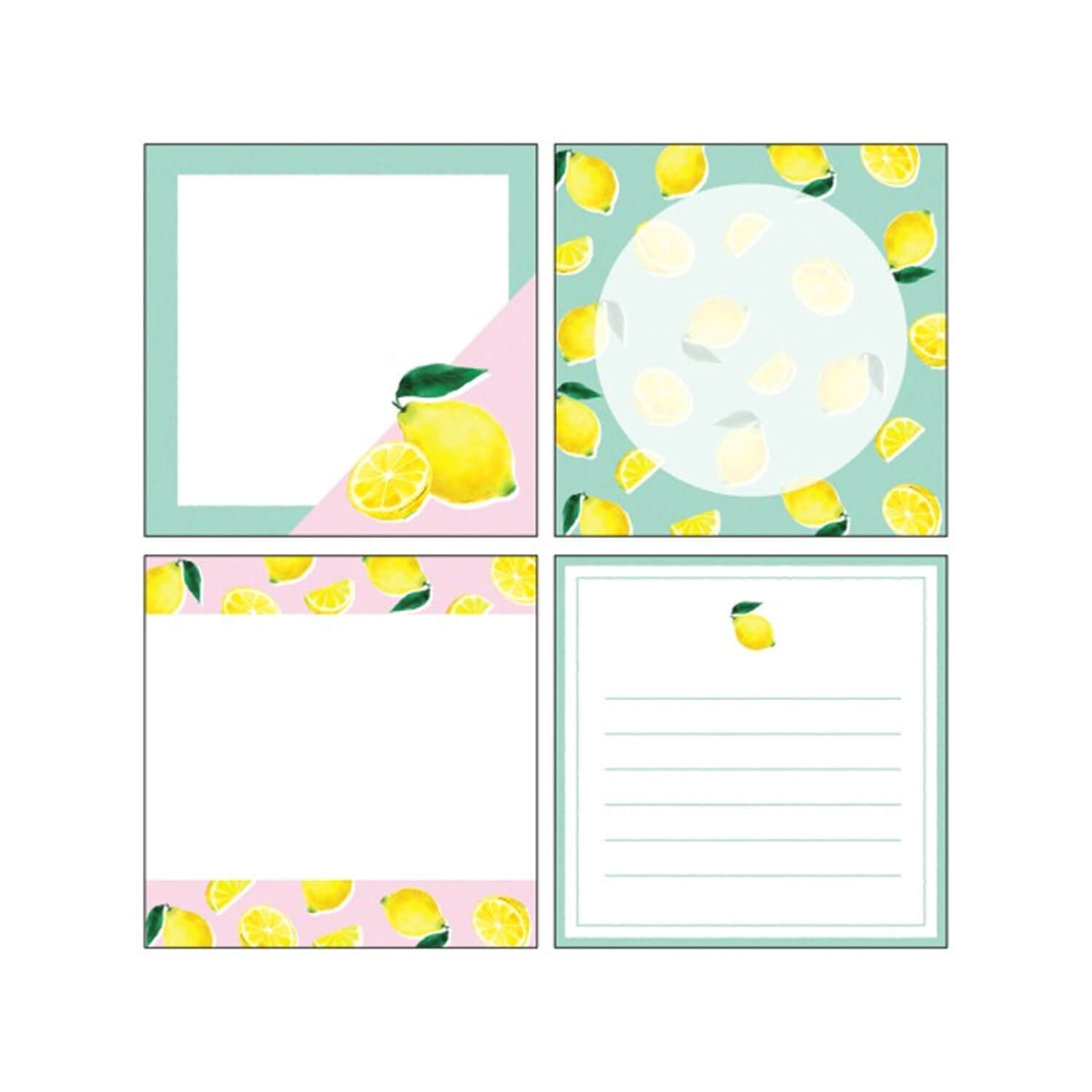 Green Flash Colorfruits Square Memo Pad - Lemon