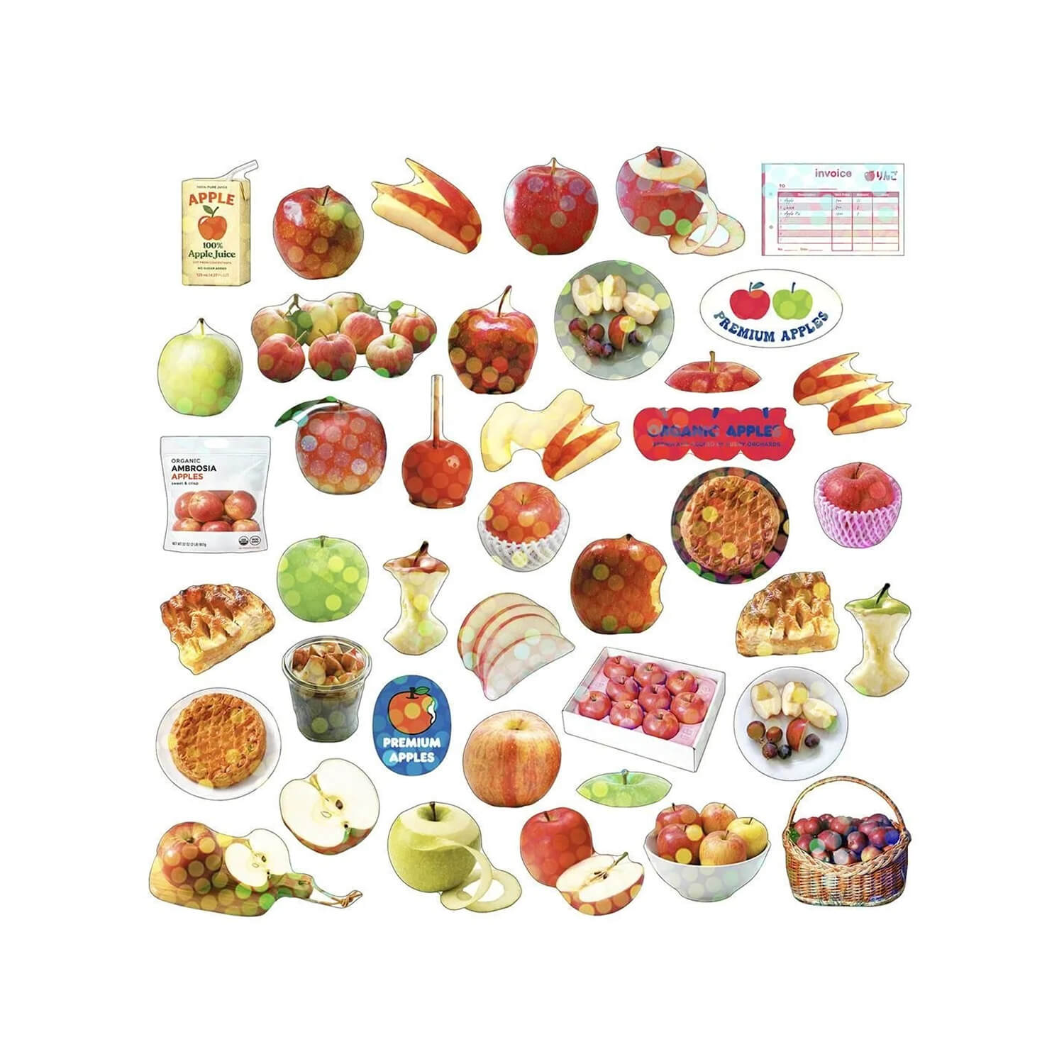 Greeting Life Hako Seal Flake Stickers – Apple