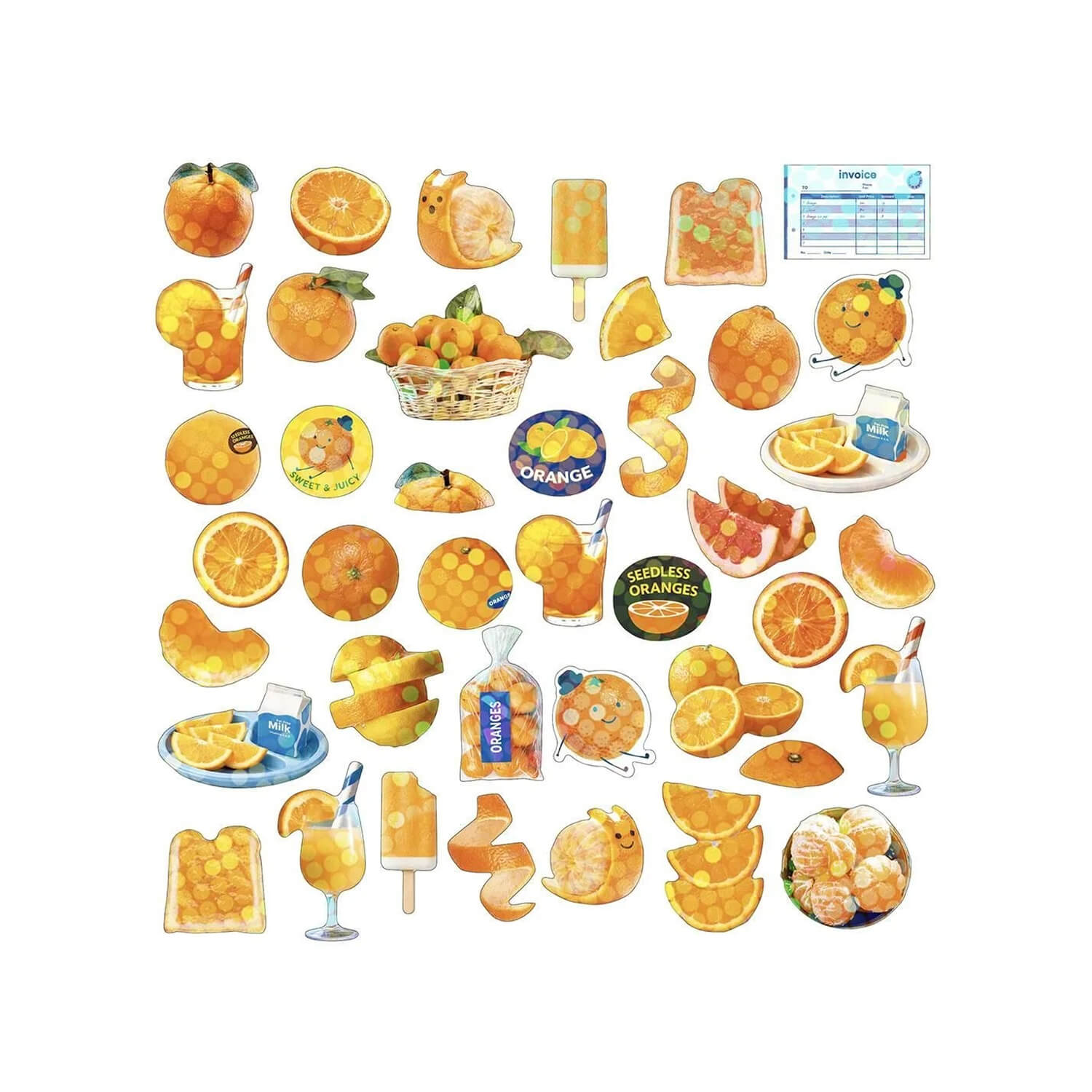 Greeting Life Hako Seal Flake Stickers – Orange