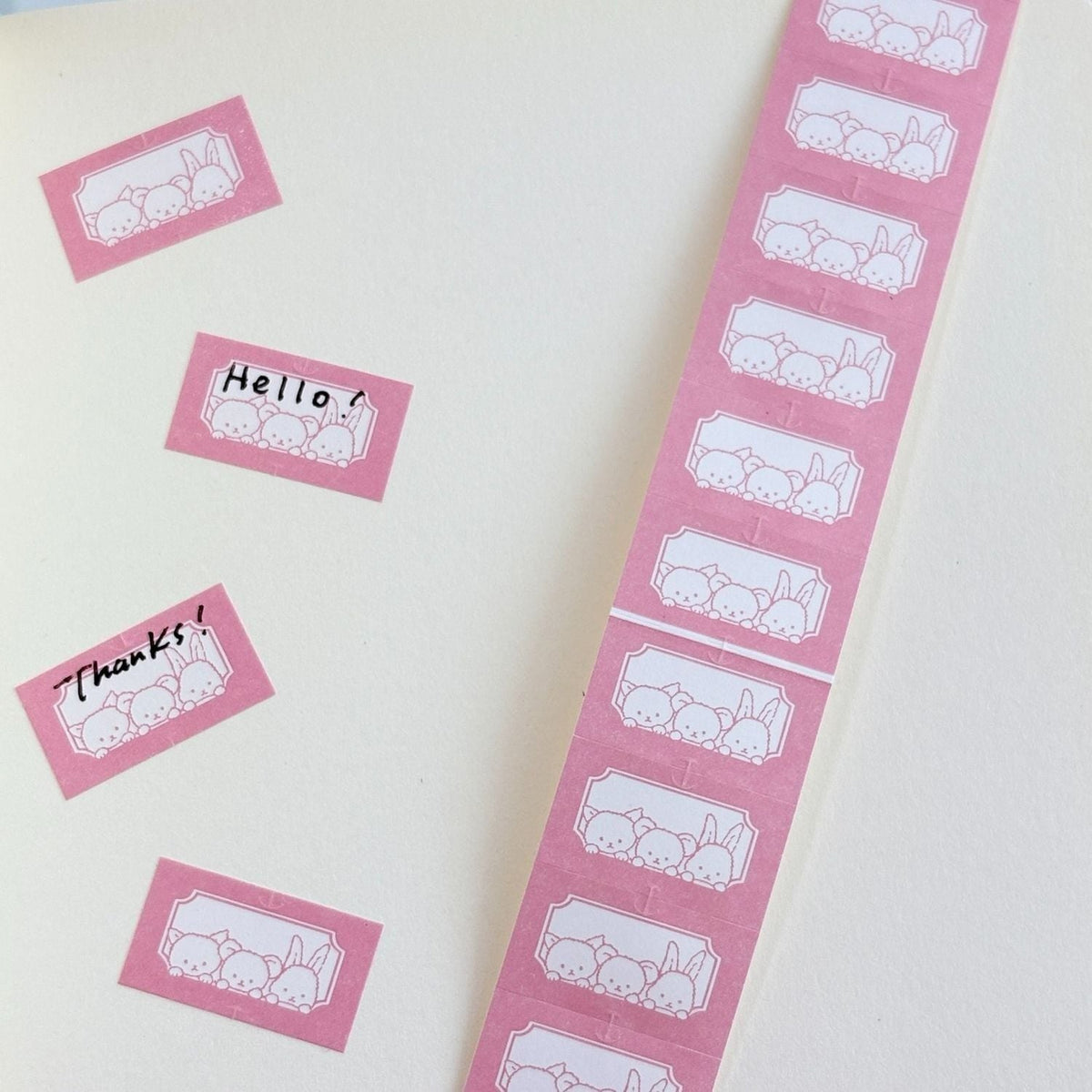 Happy Seed Plush Friends Label Stickers – Pink