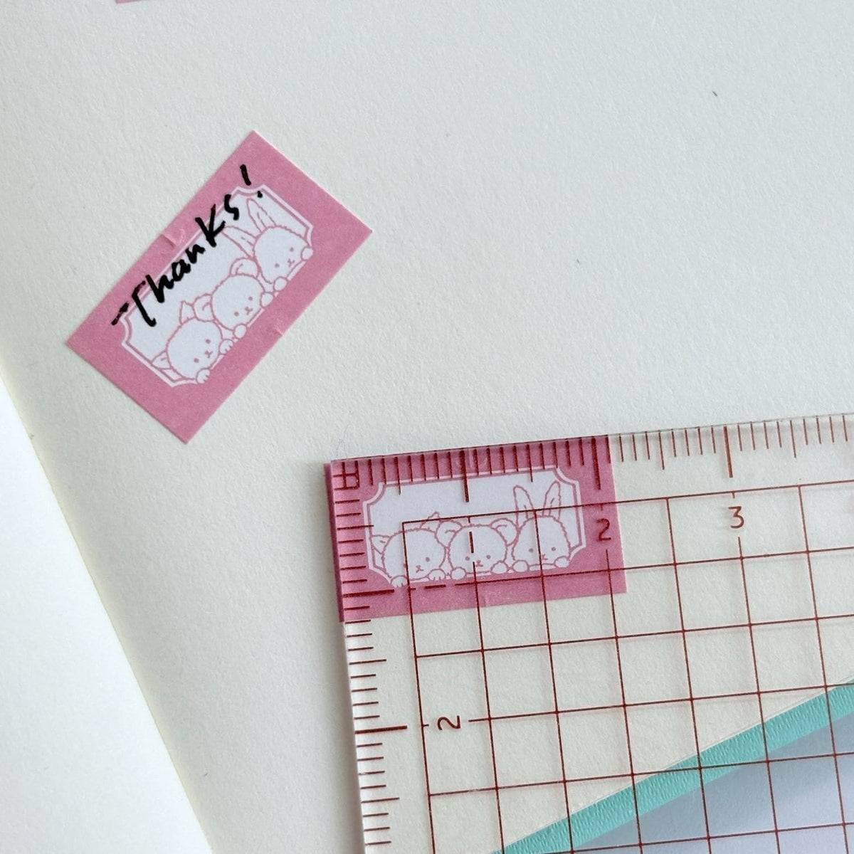 Happy Seed Plush Friends Label Stickers – Pink