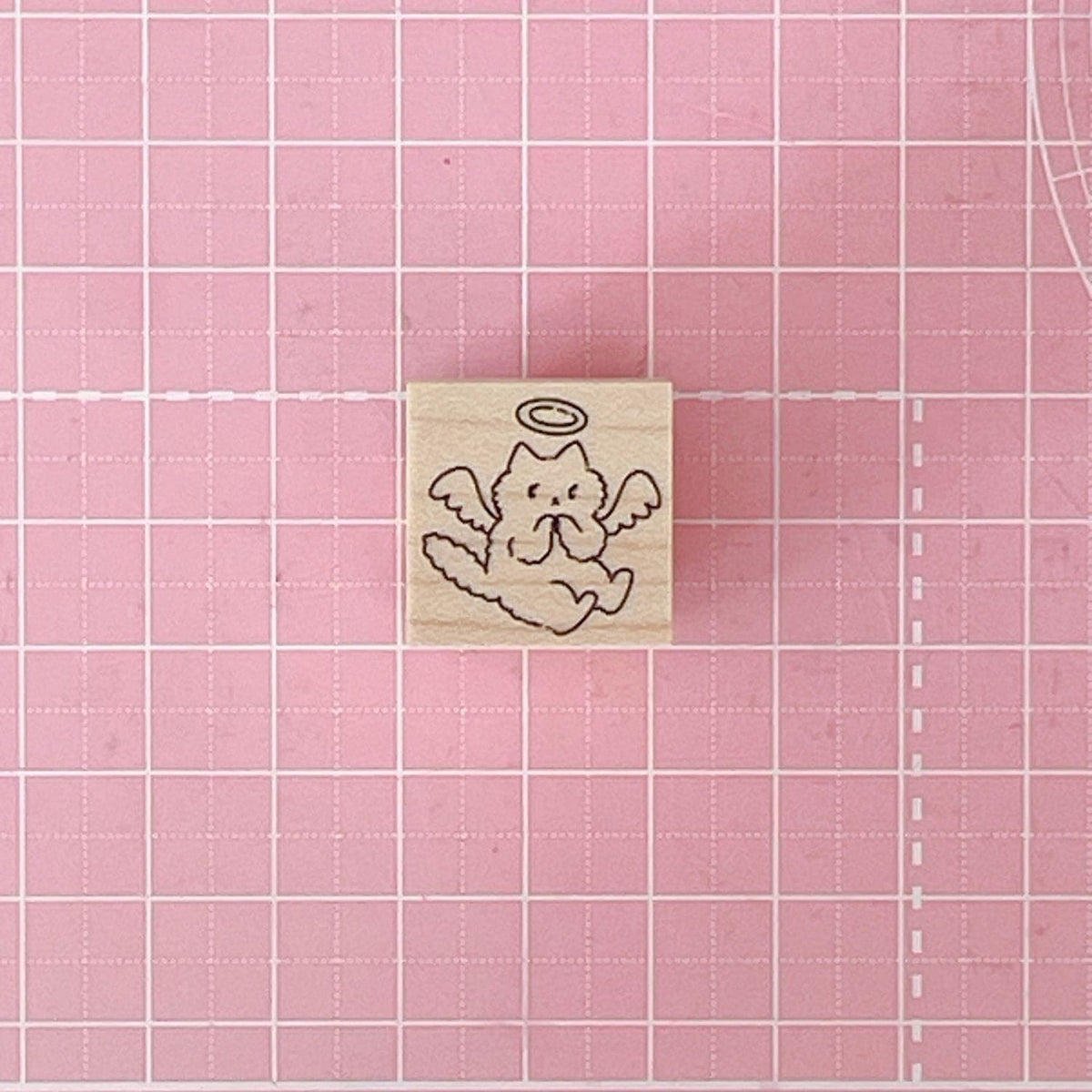 Happy Seed Stamp – Angel Cat