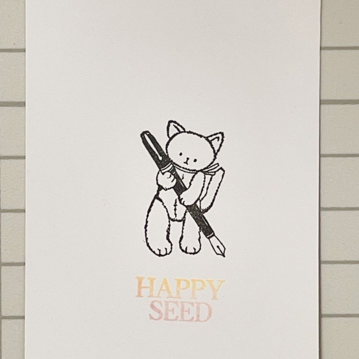 Happy Seed Stamp – Doodling Plush Cat