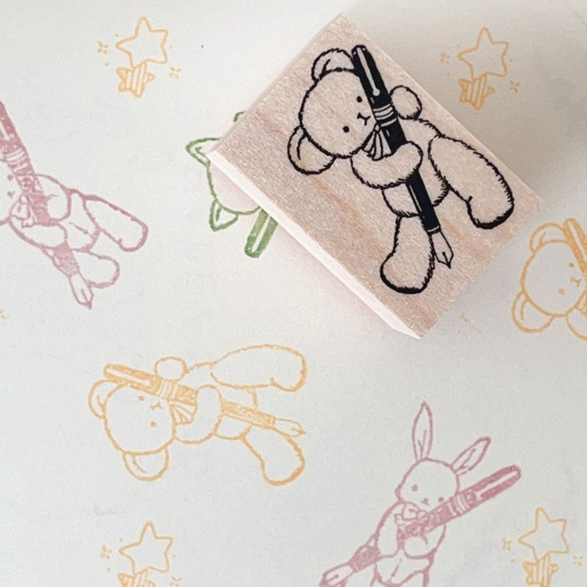 Happy Seed Stamp – Doodling Teddy Bear