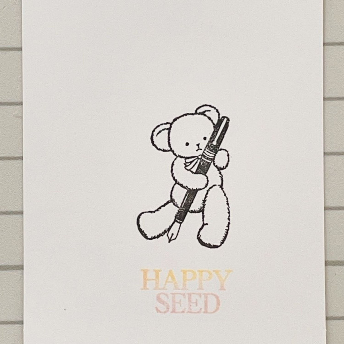 Happy Seed Stamp – Doodling Teddy Bear