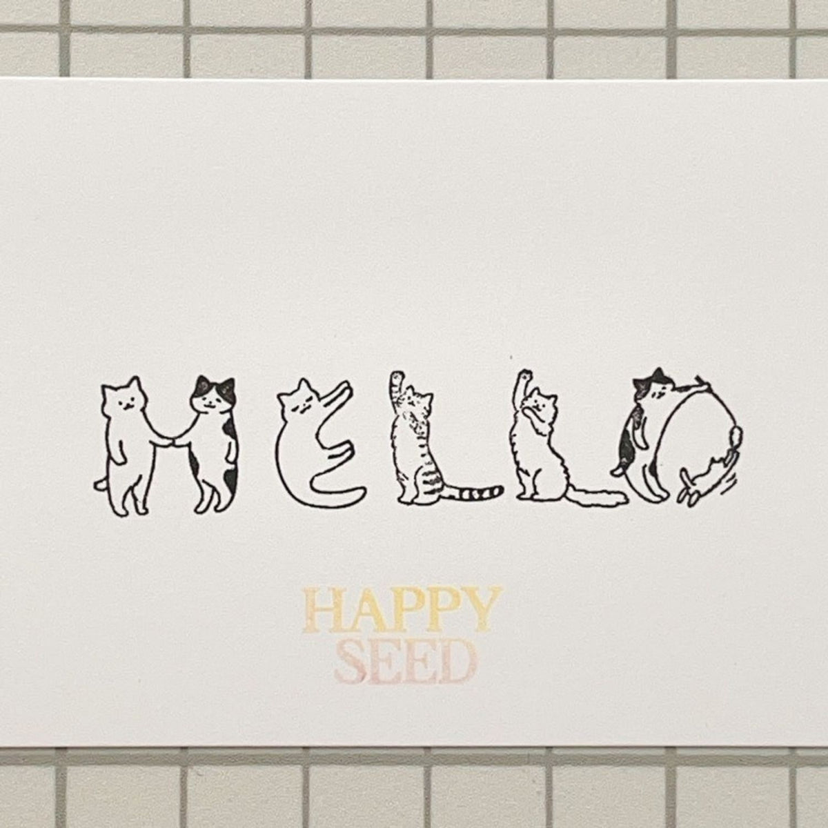Happy Seed Stamp – HELLO Cat Lettering