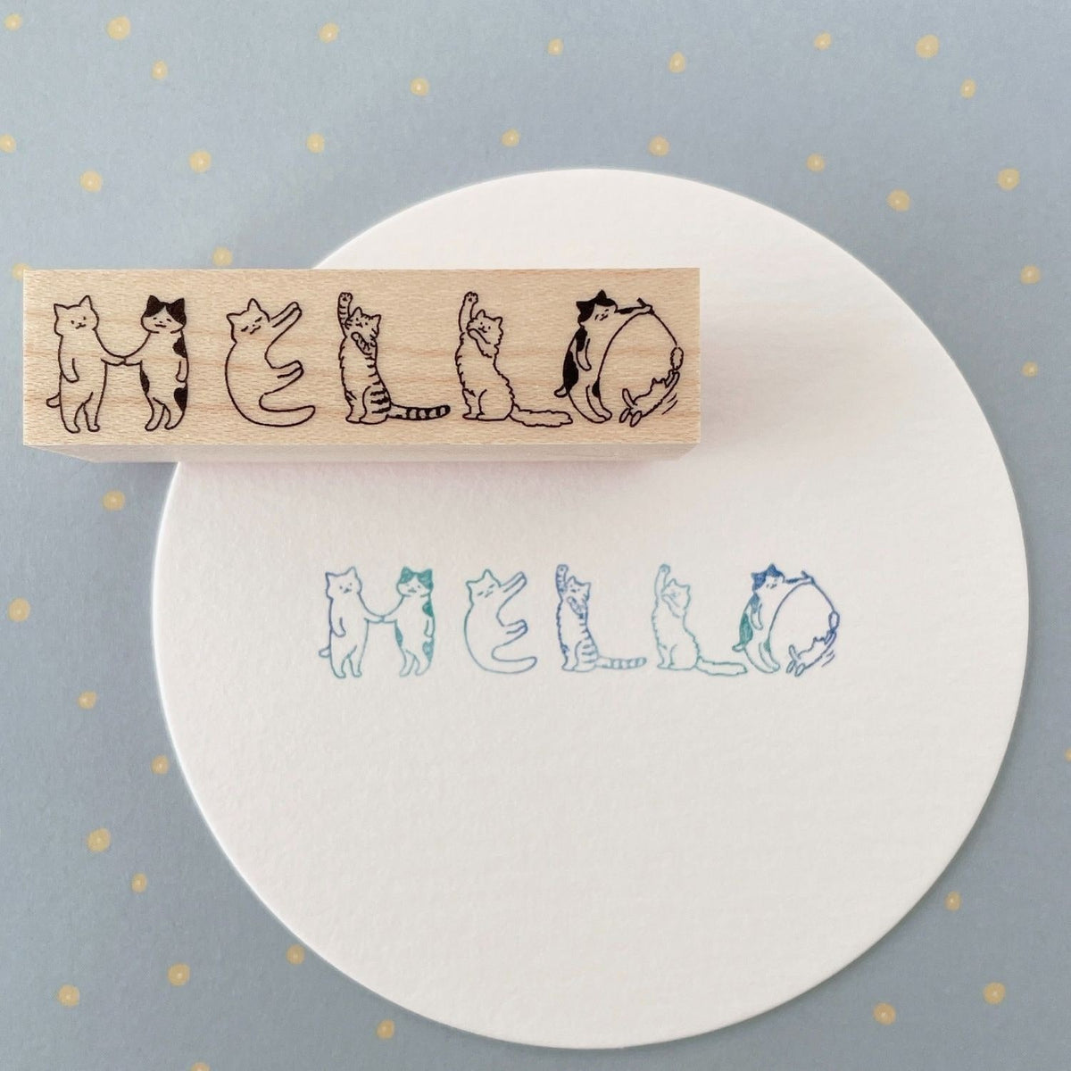 Happy Seed Stamp – HELLO Cat Lettering