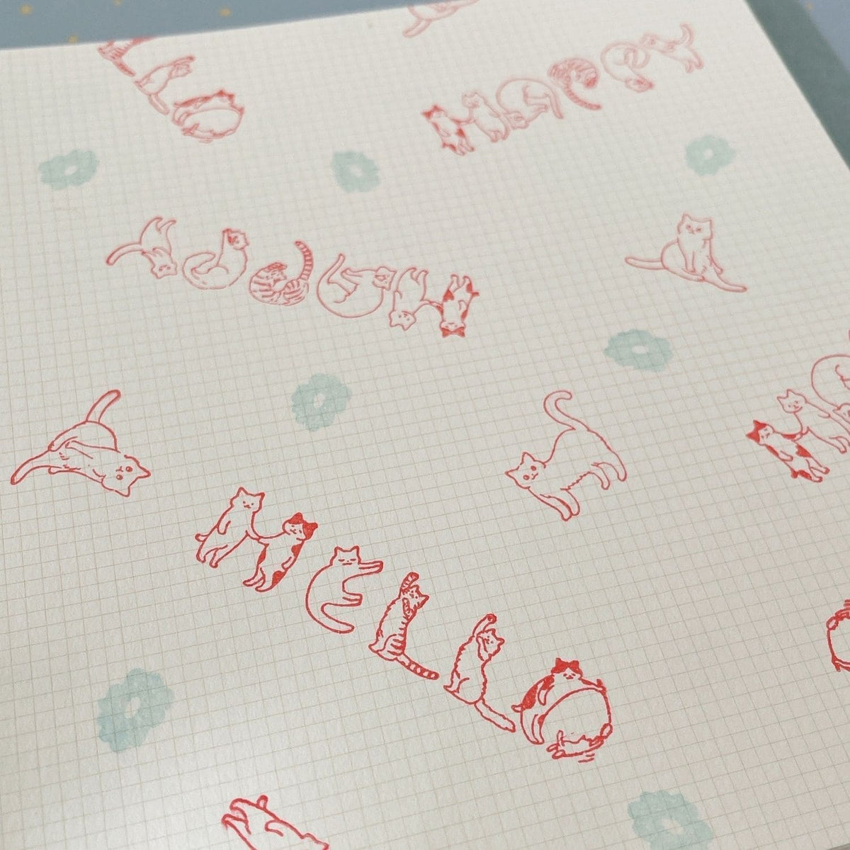 Happy Seed Stamp – HELLO Cat Lettering