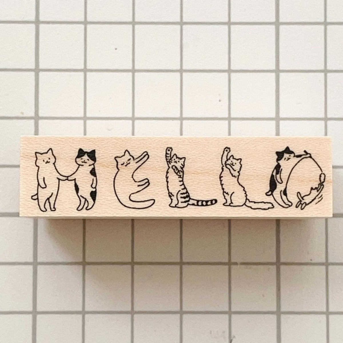 Happy Seed Stamp – HELLO Cat Lettering